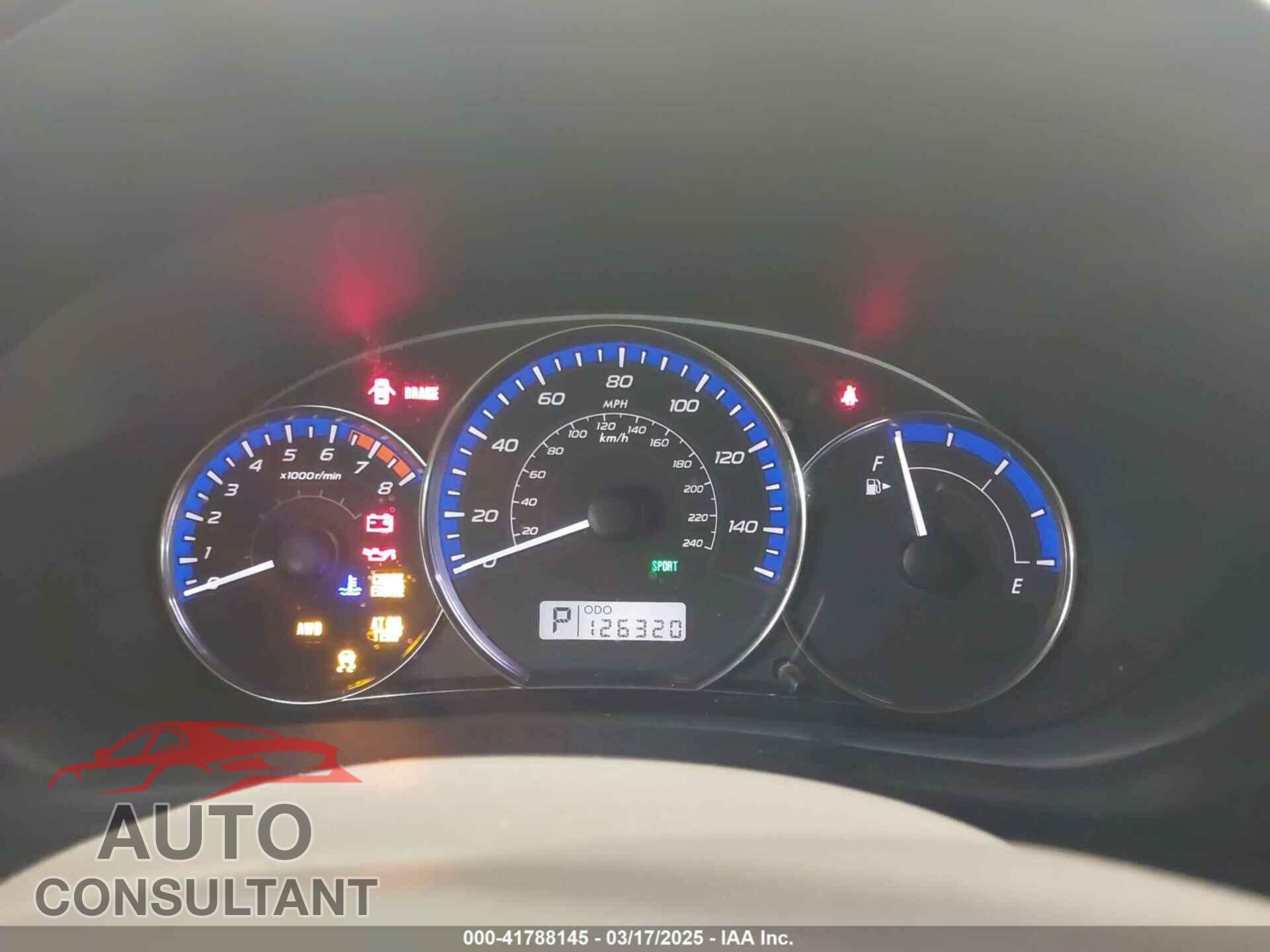 SUBARU FORESTER 2012 - JF2SHBEC5CH446930