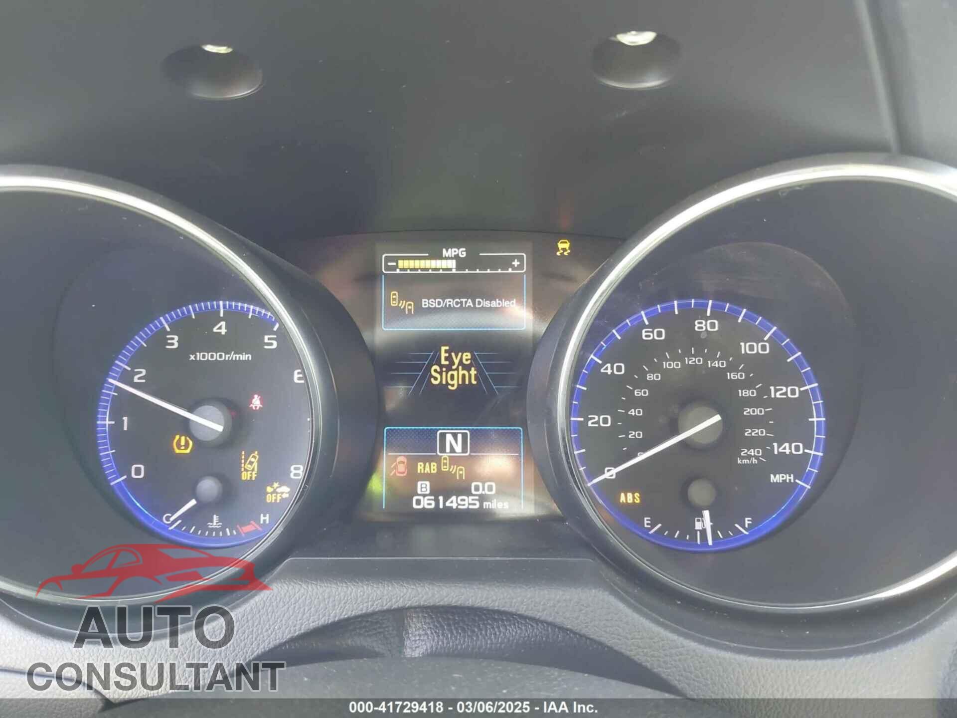SUBARU OUTBACK 2017 - 4S4BSANC0H3380359