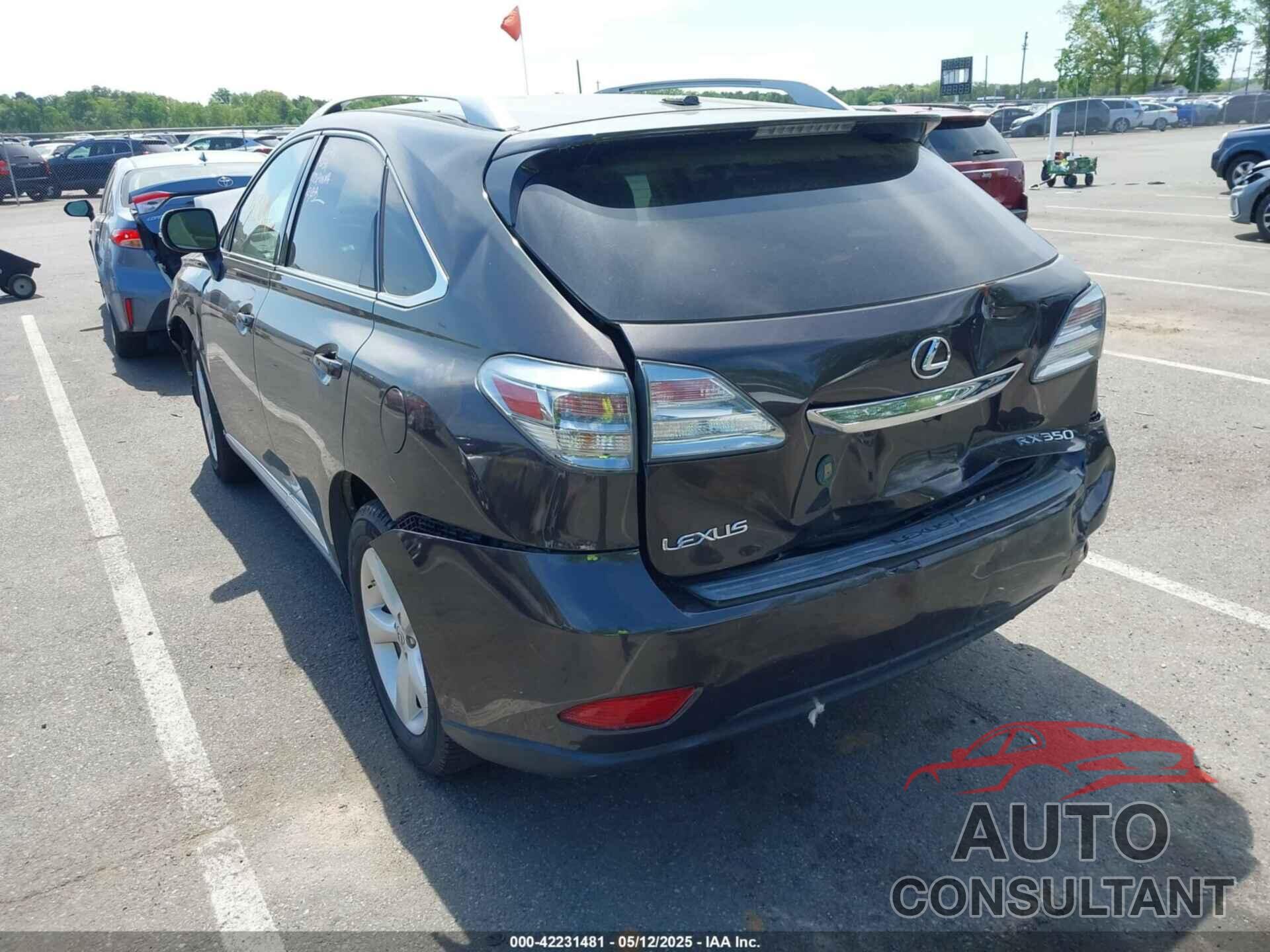LEXUS RX 350 2010 - 2T2BK1BA0AC036272