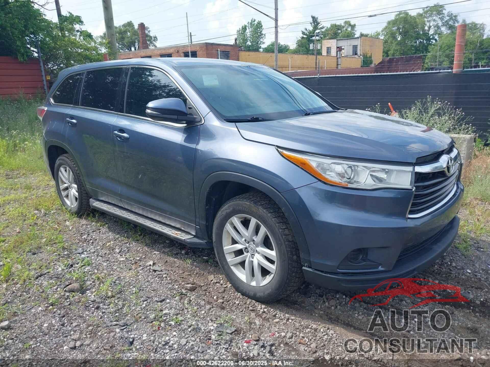 TOYOTA HIGHLANDER 2015 - 5TDZKRFH7FS089672