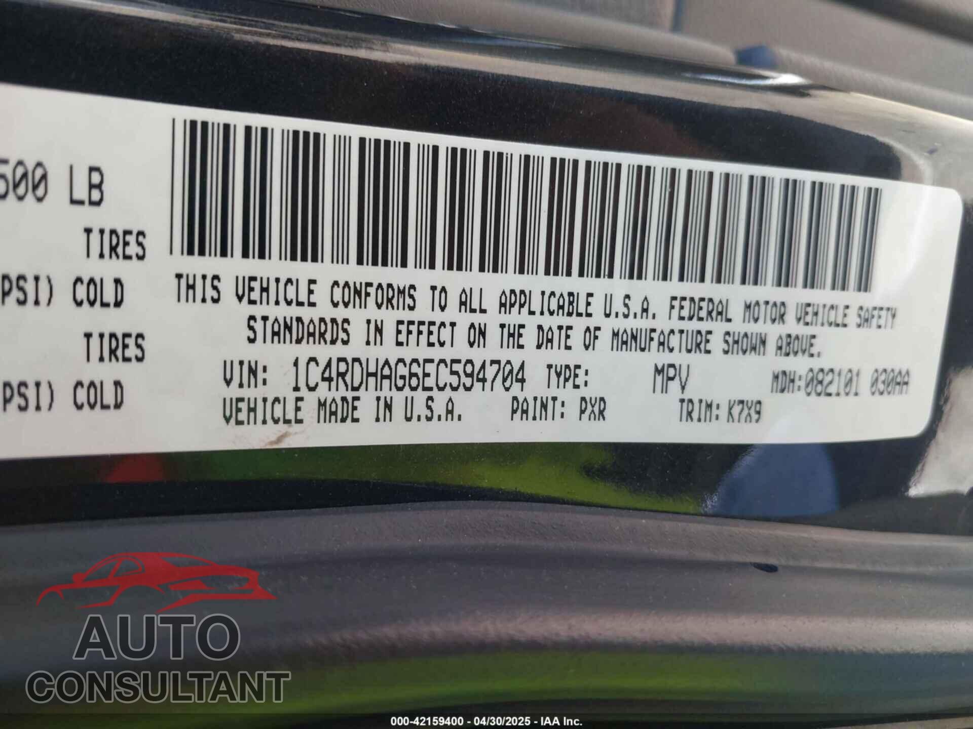 DODGE DURANGO 2014 - 1C4RDHAG6EC594704