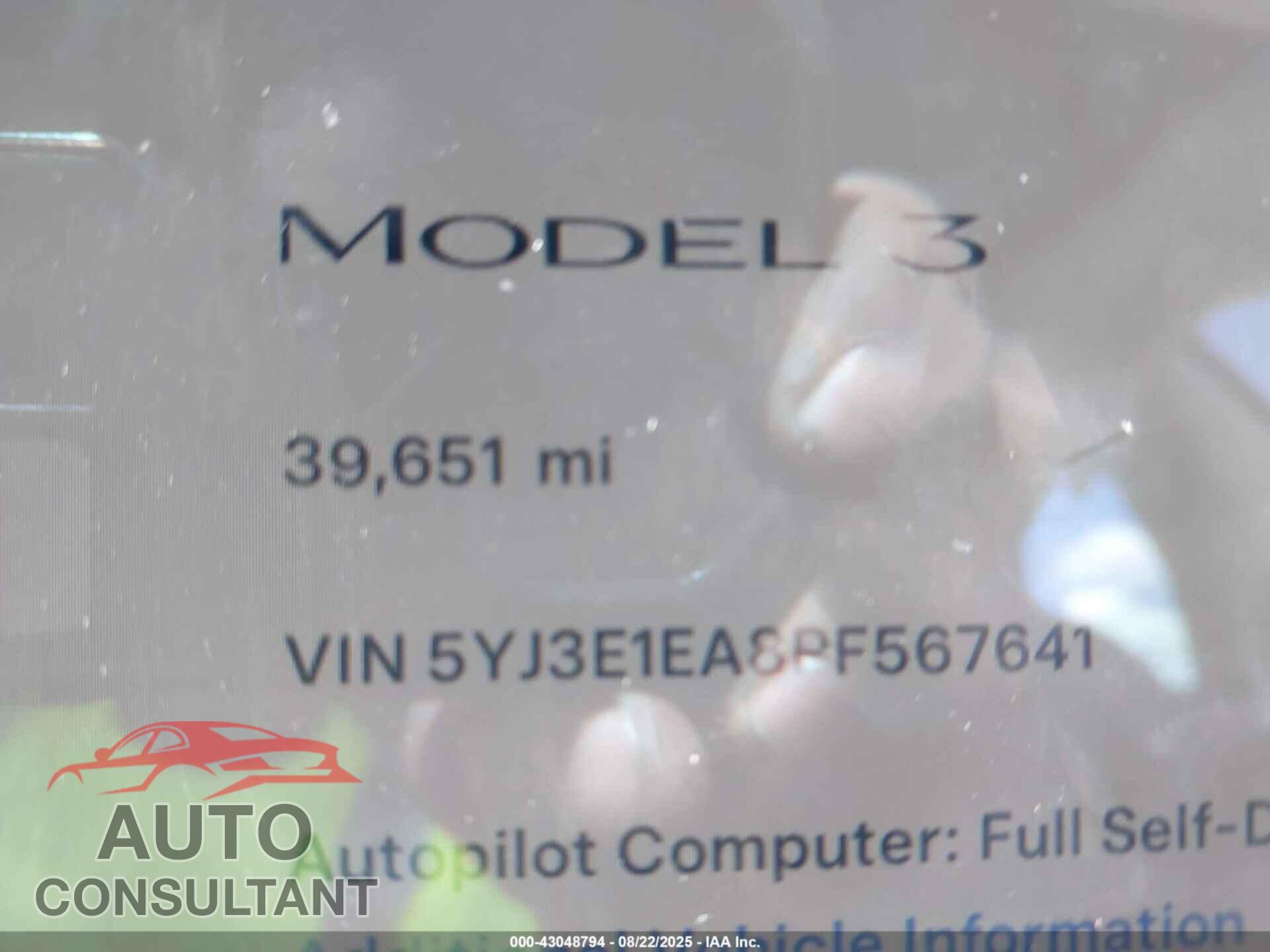 TESLA MODEL 3 2023 - 5YJ3E1EA8PF567641
