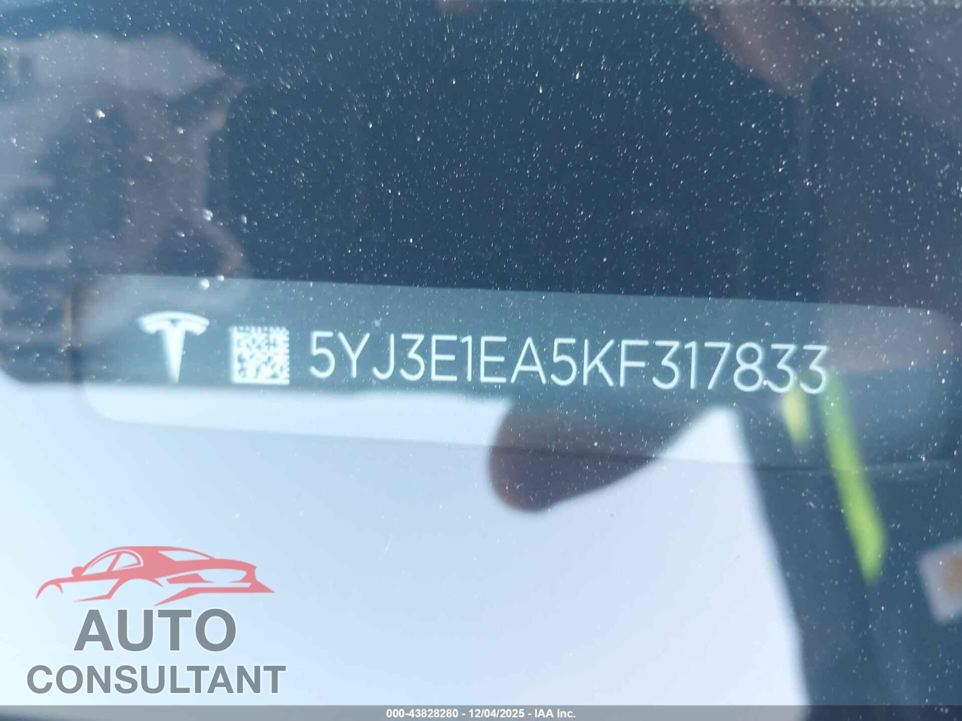 TESLA MODEL 3 2019 - 5YJ3E1EA5KF317833