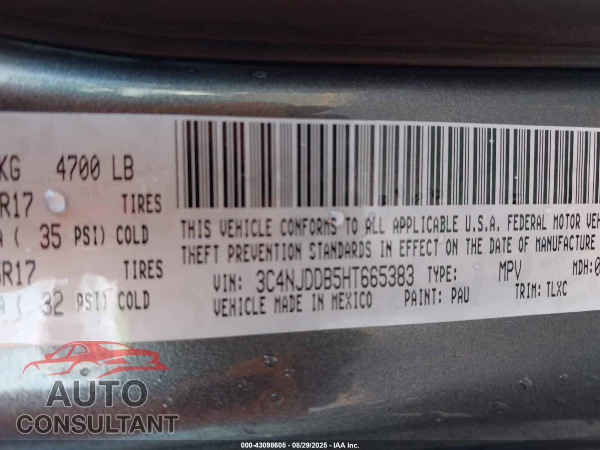 JEEP NEW COMPASS 2017 - 3C4NJDDB5HT665383