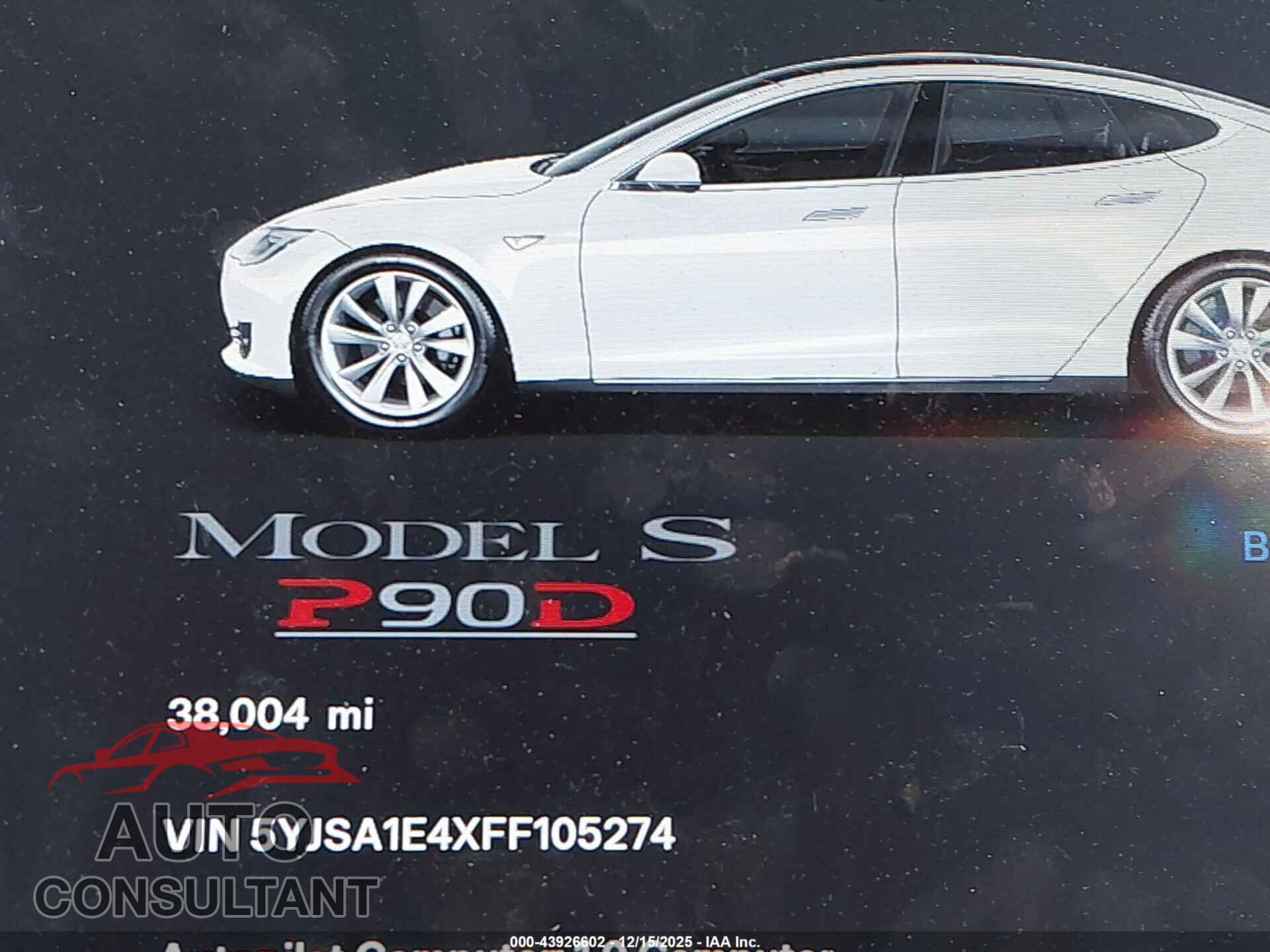 TESLA MODEL S 2015 - 5YJSA1E4XFF105274