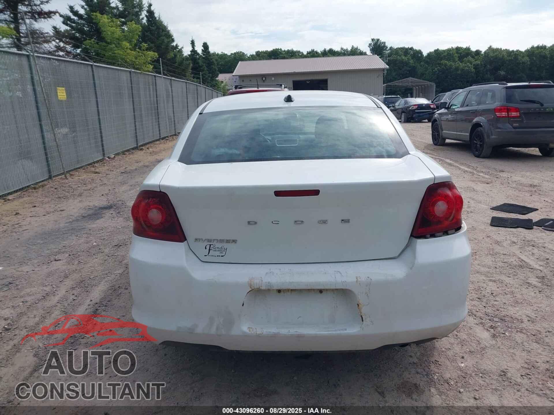 DODGE AVENGER 2012 - 1C3CDZAB1CN310501