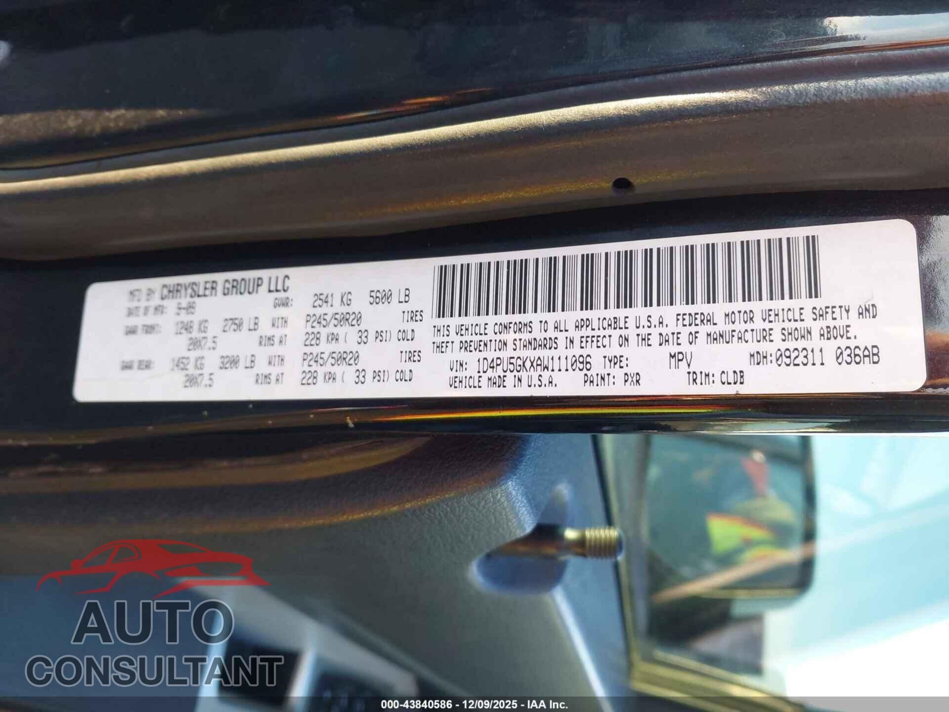 DODGE NITRO 2010 - 1D4PU5GKXAW111096