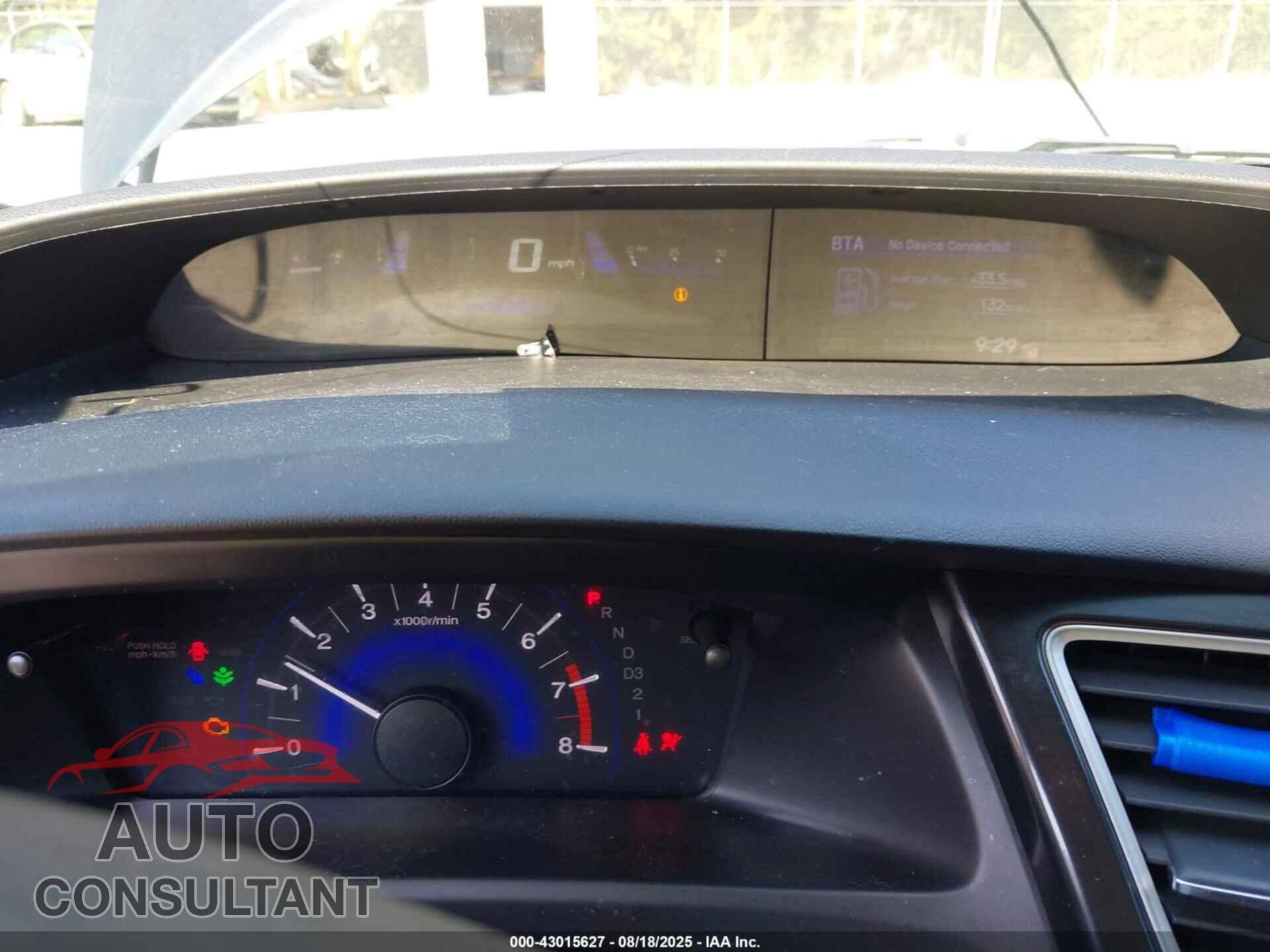 HONDA CIVIC 2013 - 19XFB2F55DE087152