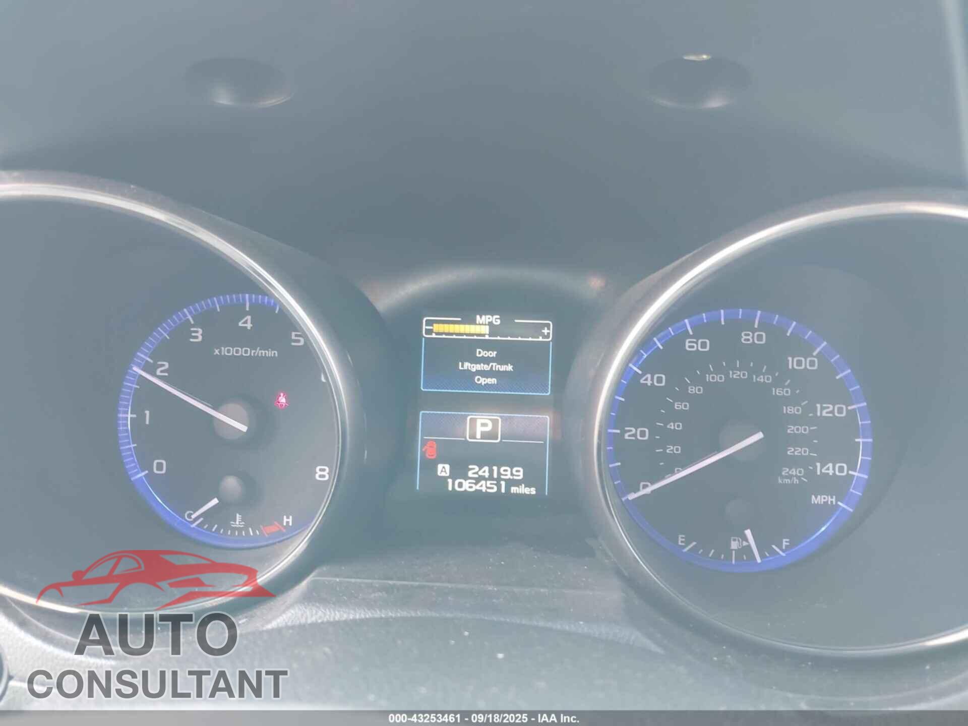 SUBARU OUTBACK 2015 - 4S4BSAEC3F3361463