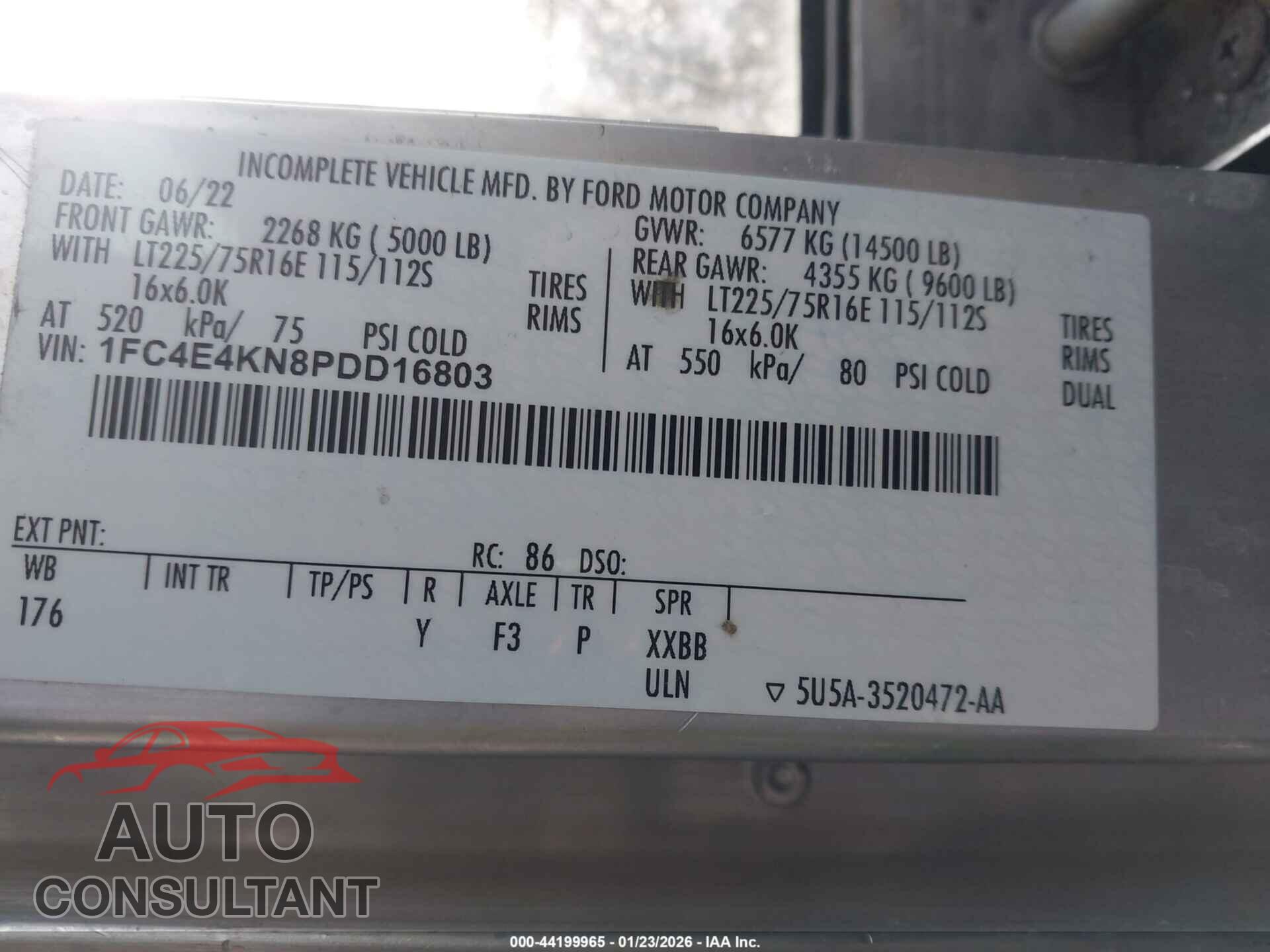 FORD E-450 STRIPPED 2023 - 1FC4E4KN8PDD16803