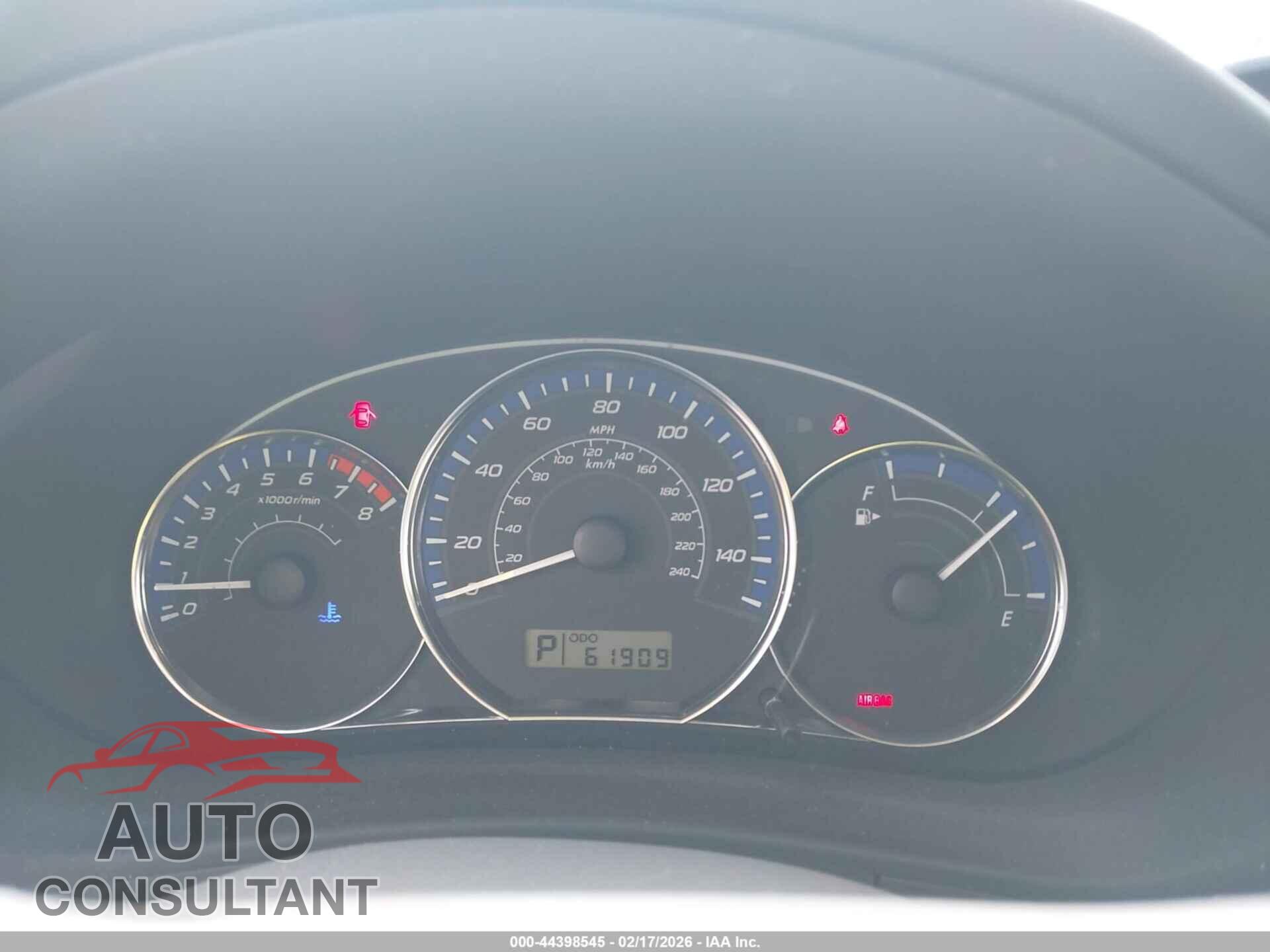 SUBARU FORESTER 2012 - JF2SHADC7CH404948