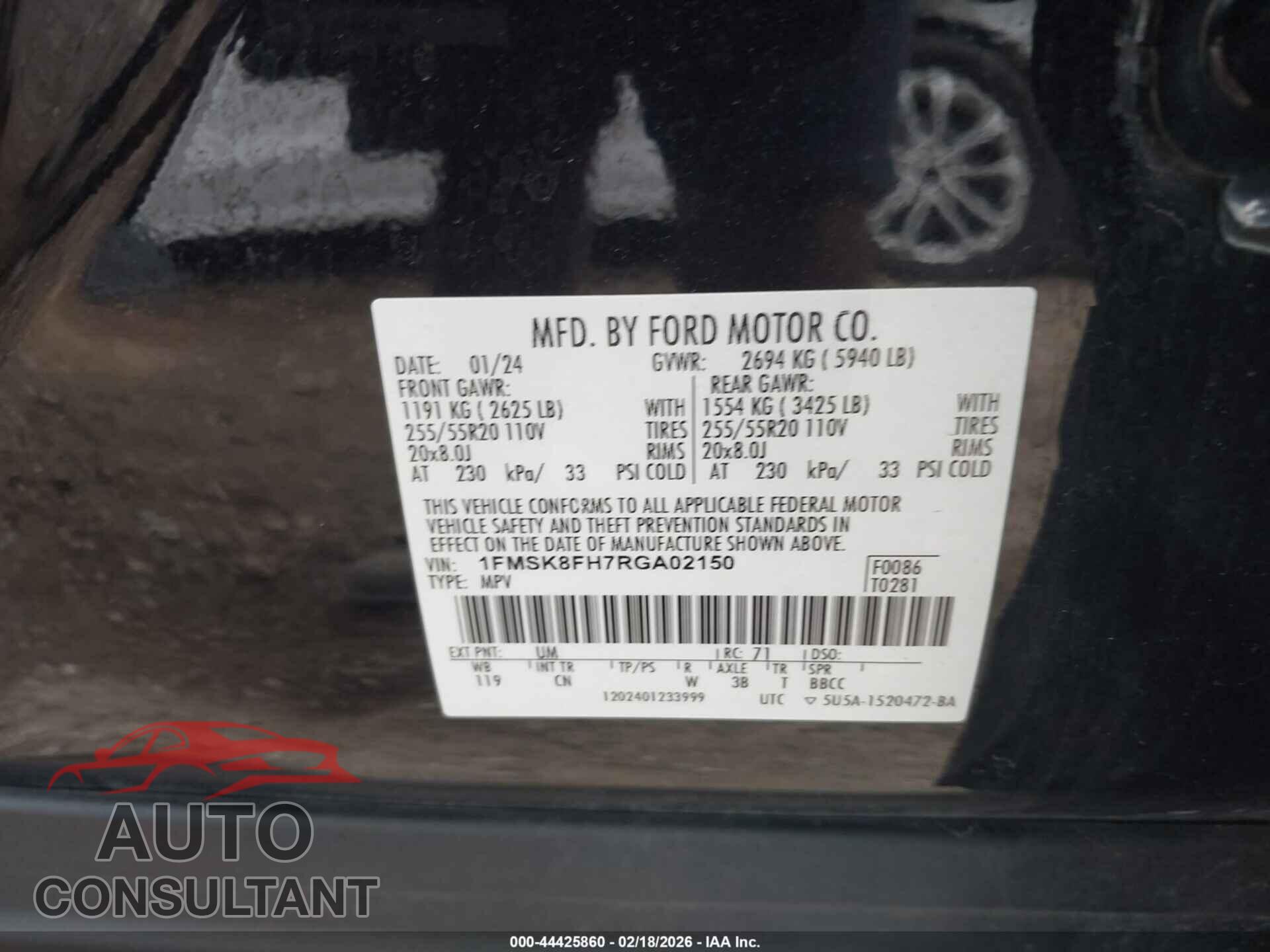 FORD EXPLORER 2024 - 1FMSK8FH7RGA02150