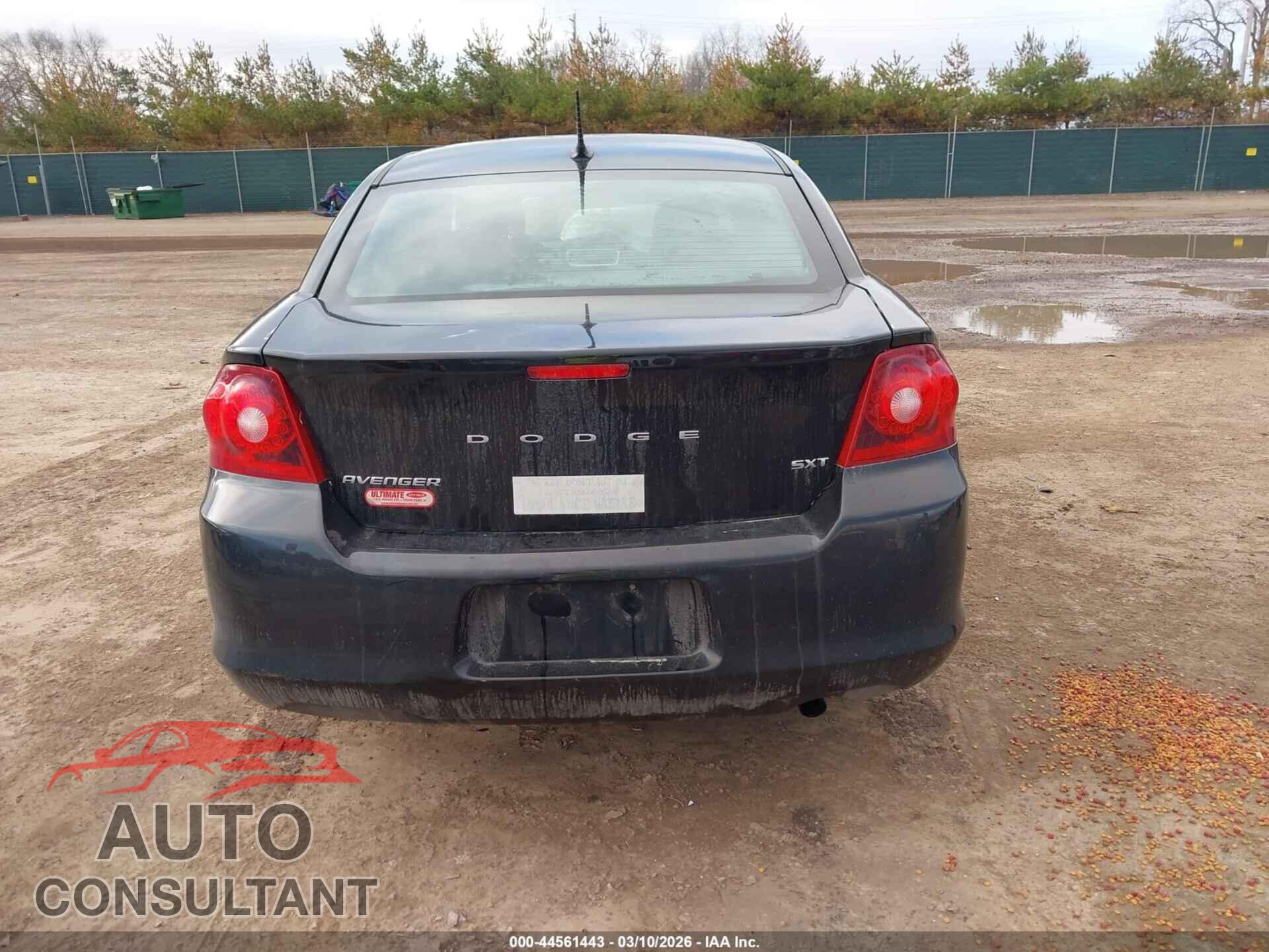 DODGE AVENGER 2013 - 1C3CDZCB9DN624850