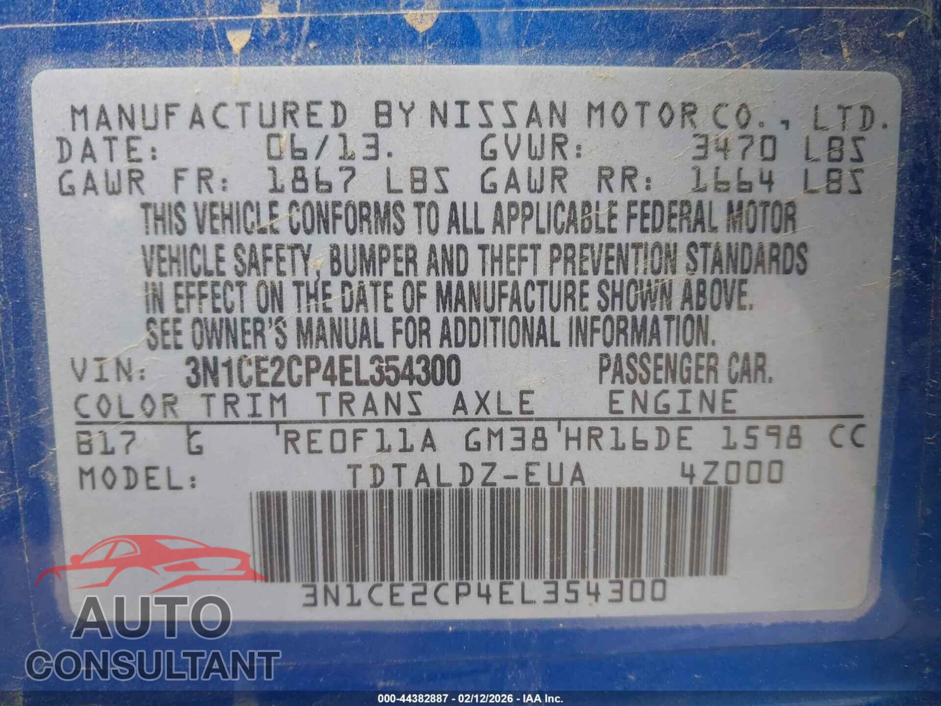NISSAN VERSA NOTE 2014 - 3N1CE2CP4EL354300