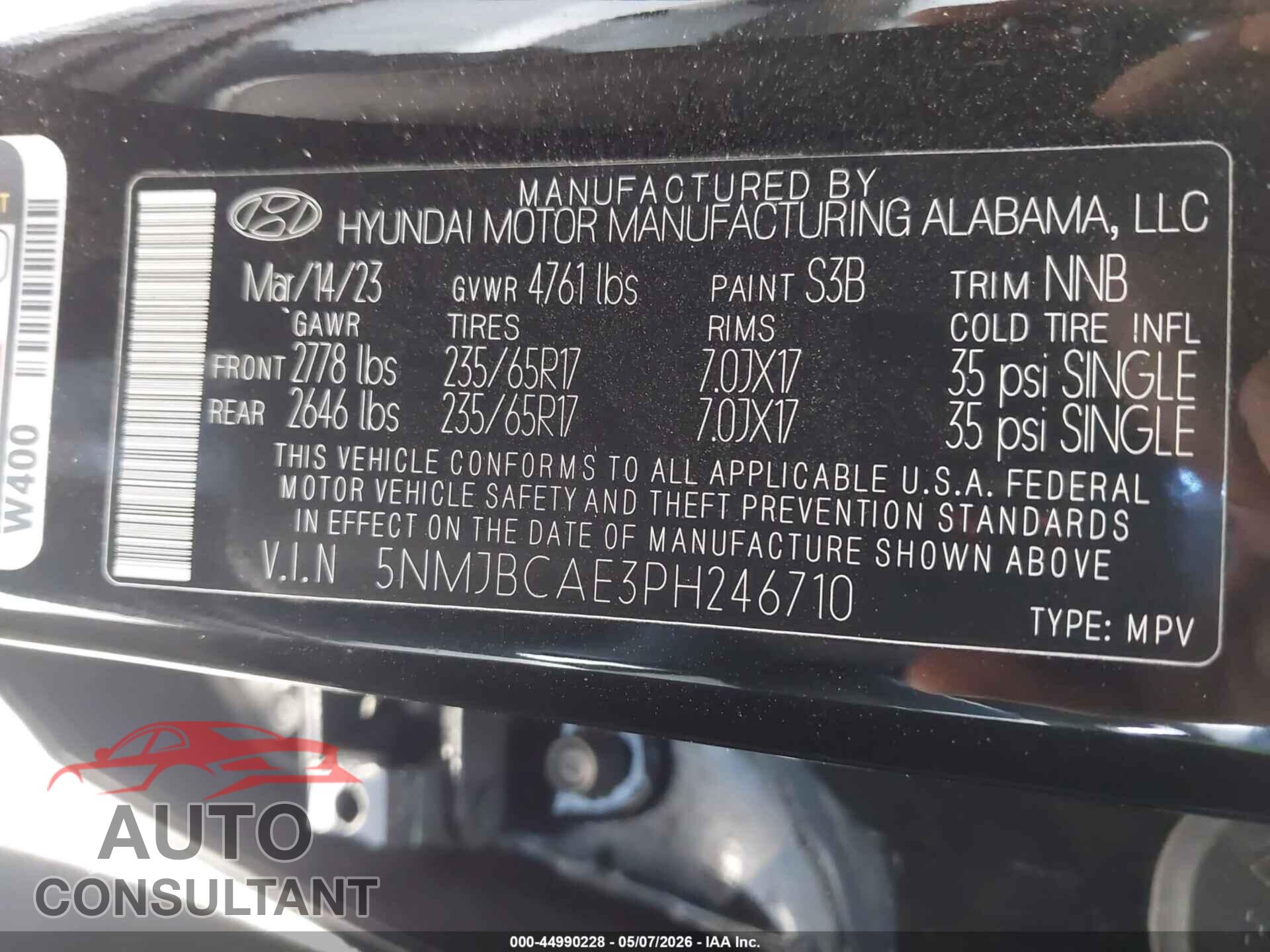 HYUNDAI TUCSON 2023 - 5NMJBCAE3PH246710