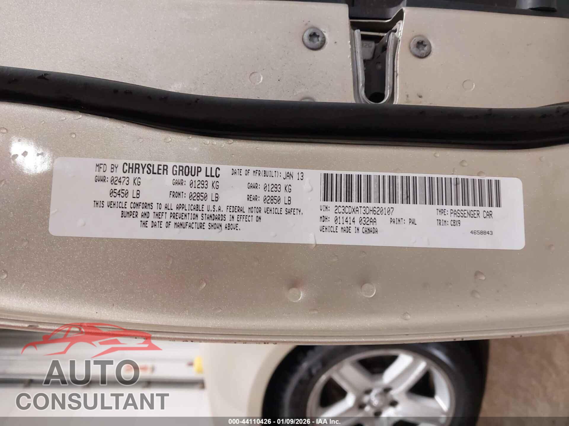 DODGE CHARGER 2013 - 2C3CDXAT3DH620107
