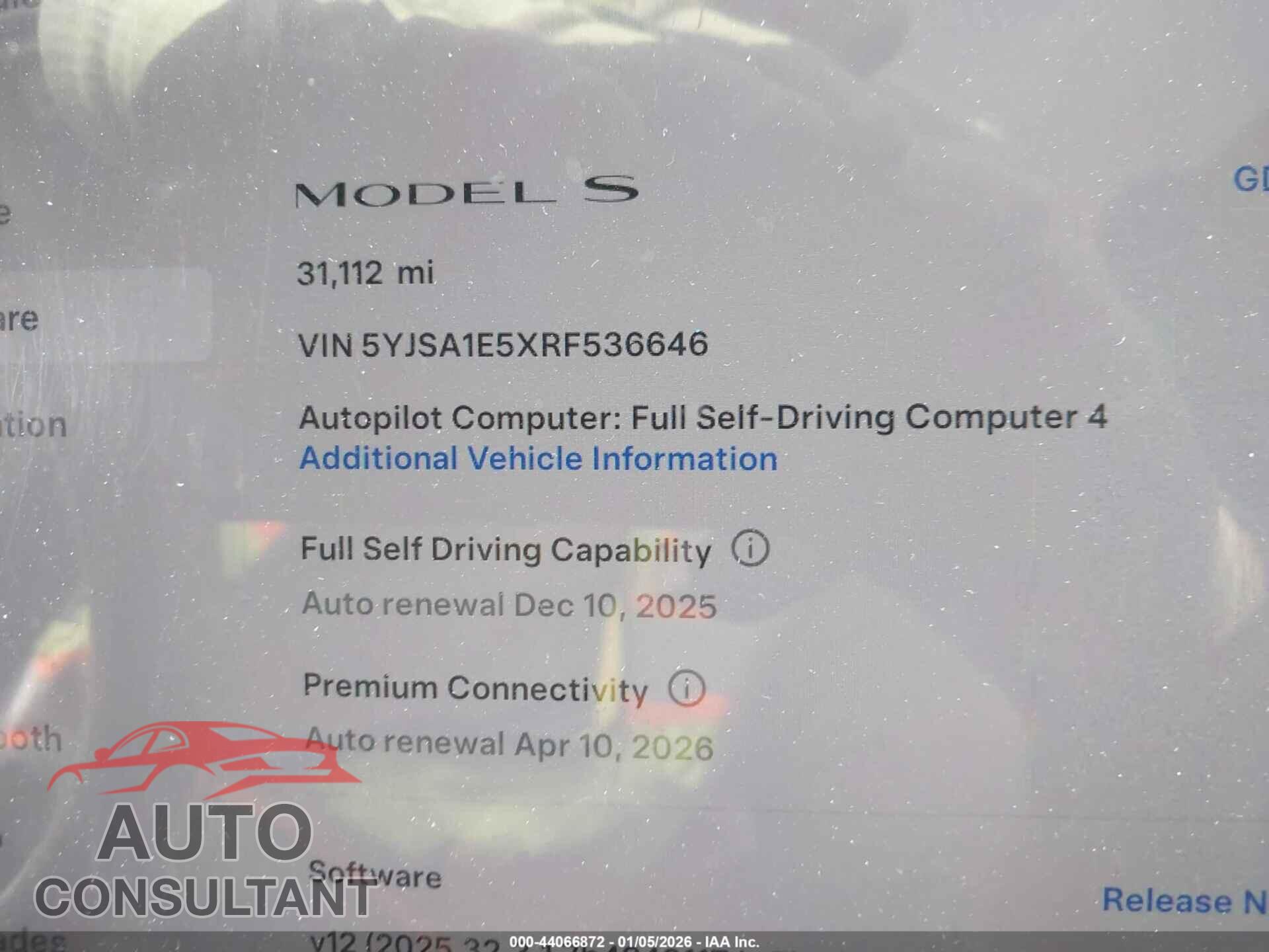 TESLA MODEL S 2024 - 5YJSA1E5XRF536646