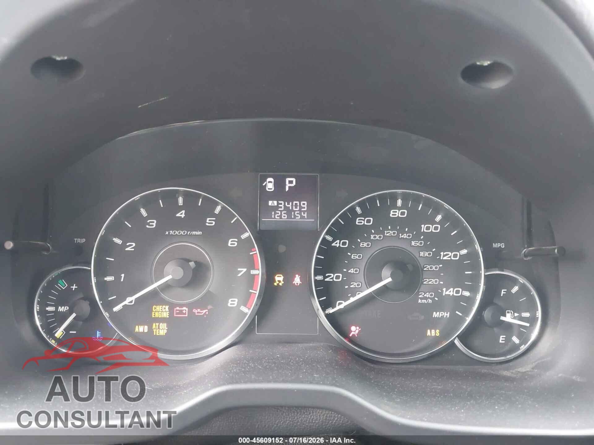 SUBARU OUTBACK 2012 - 4S4BRBFCXC3242983