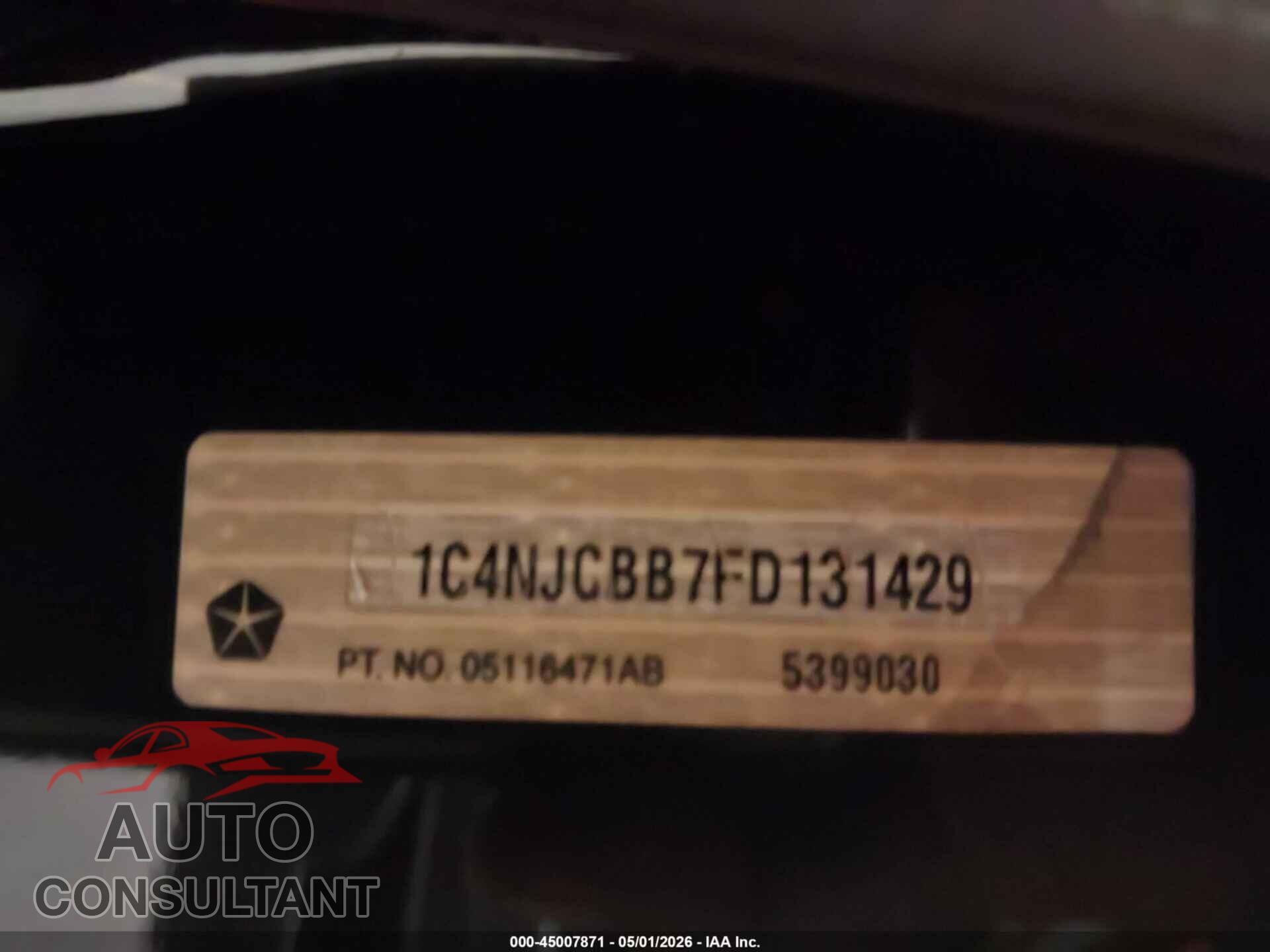 JEEP COMPASS 2015 - 1C4NJCBB7FD131429