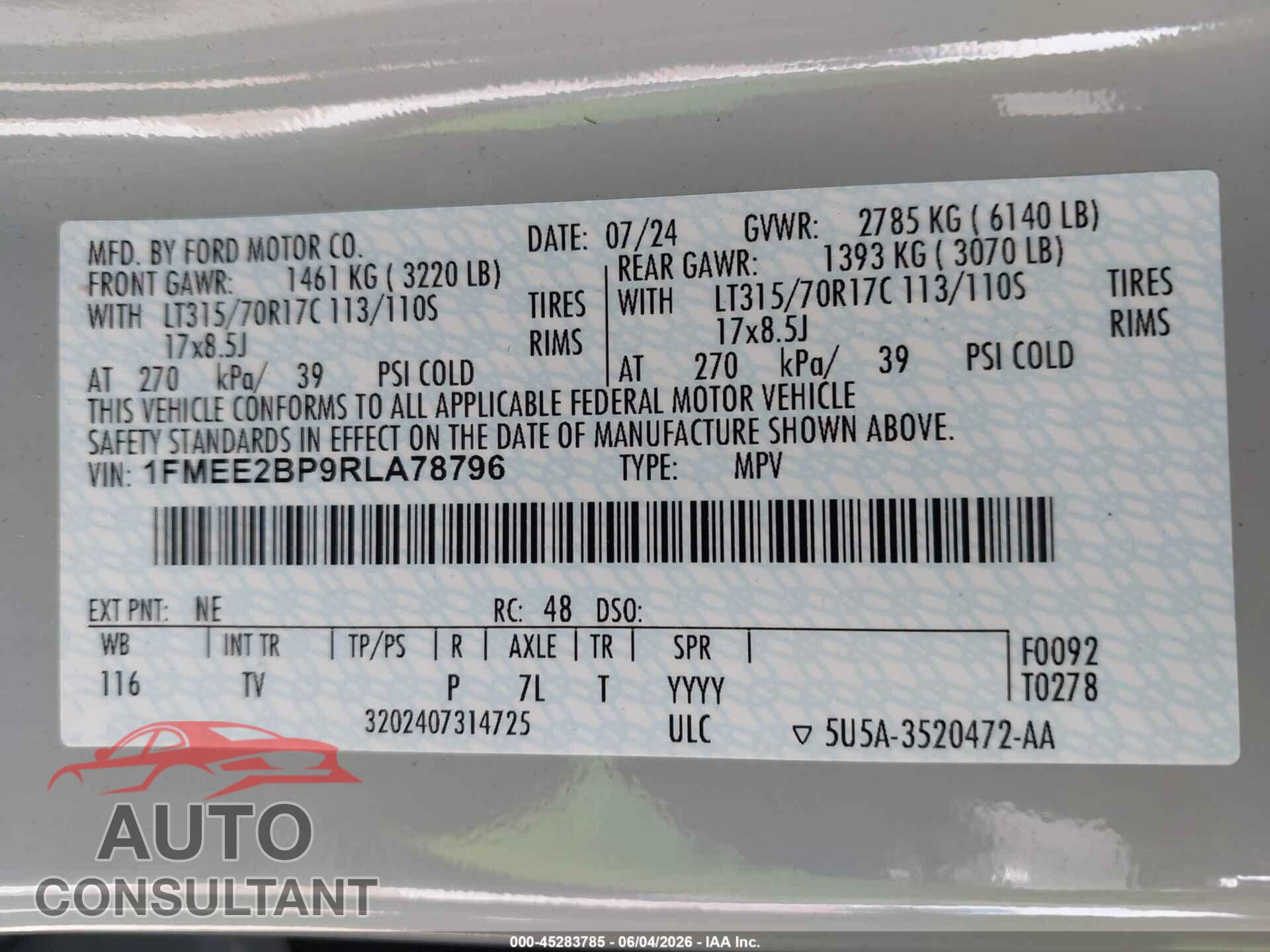FORD BRONCO 2024 - 1FMEE2BP9RLA78796