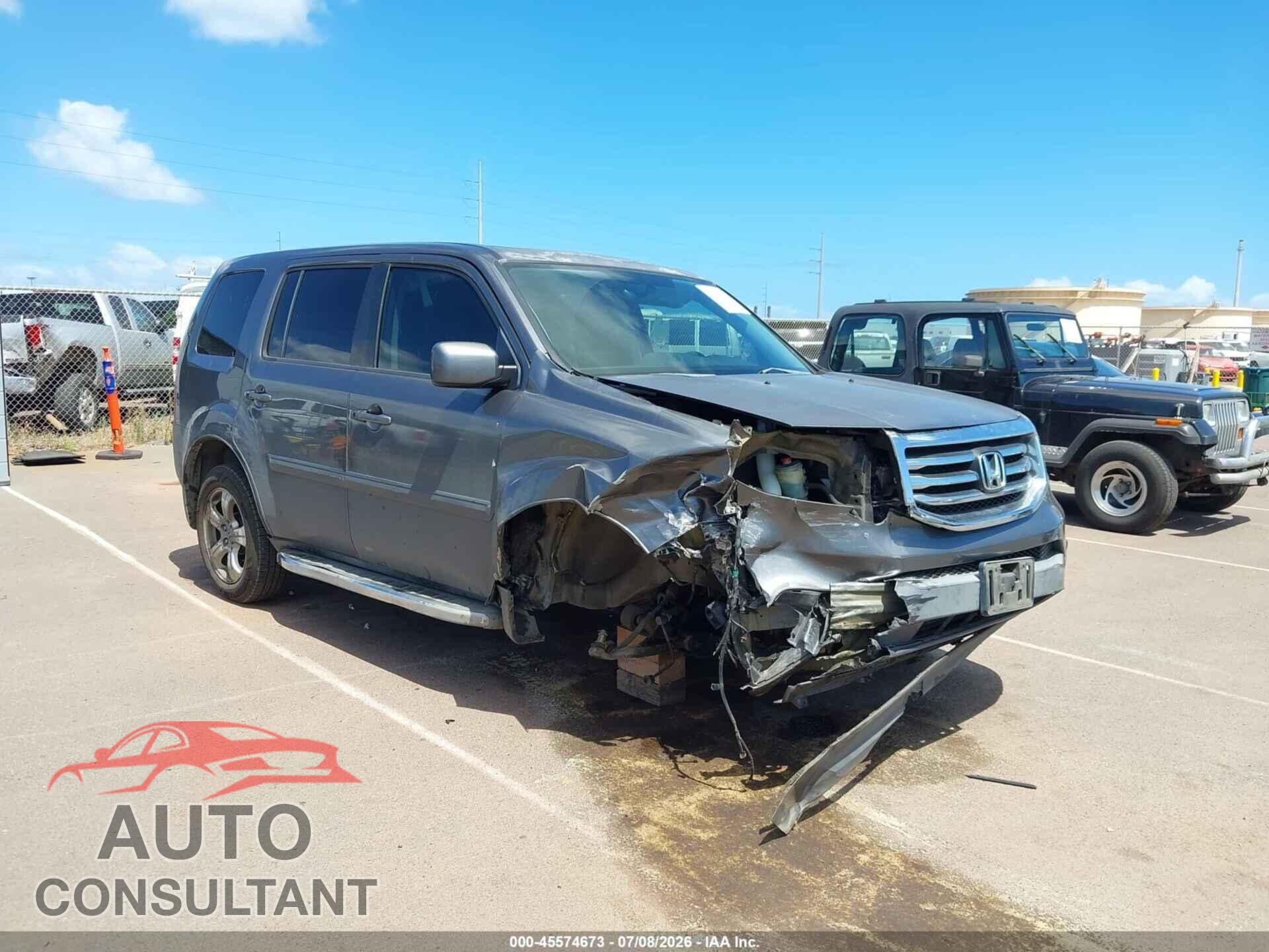 HONDA PILOT 2013 - 5FNYF3H57DB005125