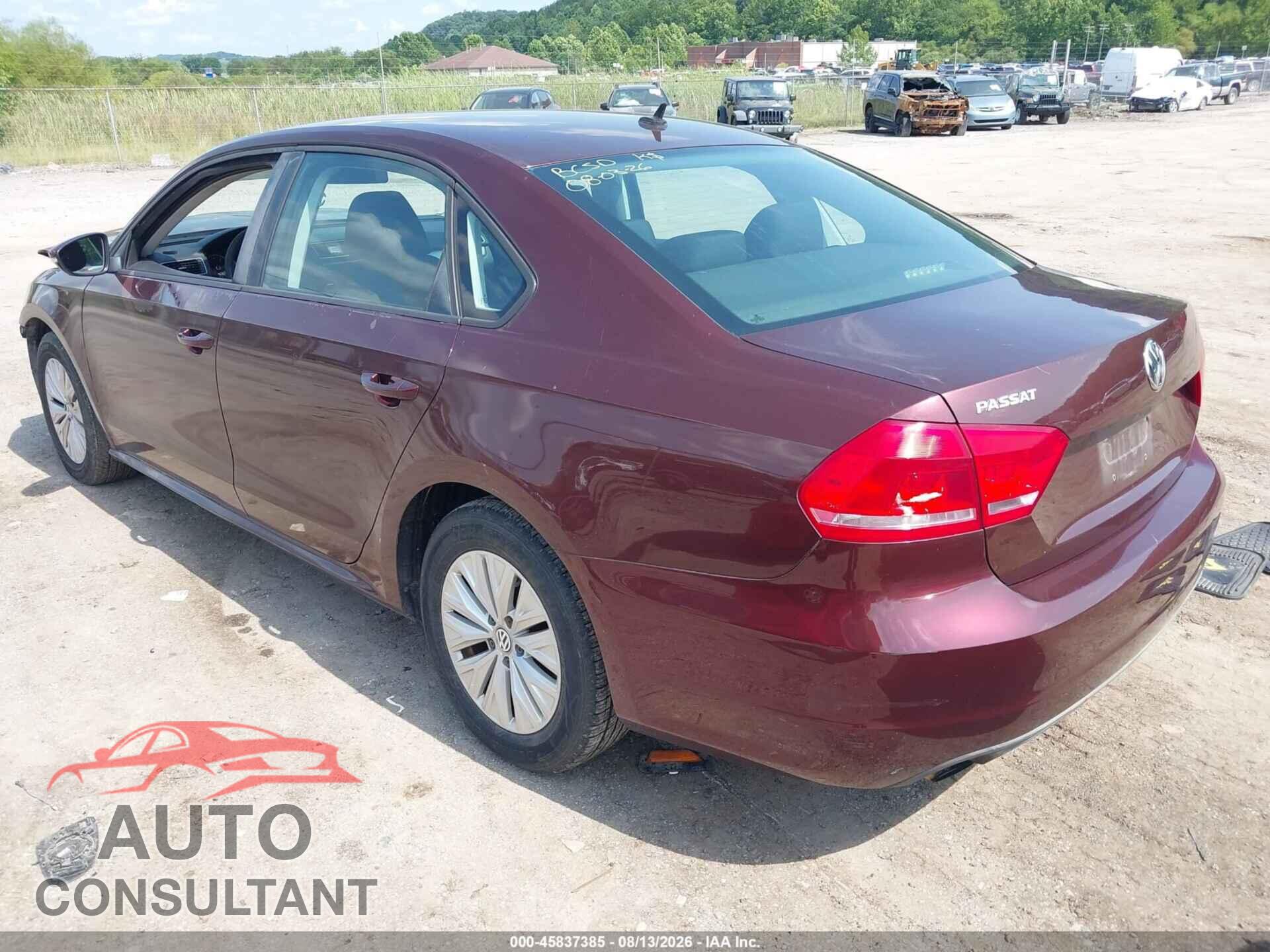 VOLKSWAGEN PASSAT 2012 - 1VWAP7A39CC070257