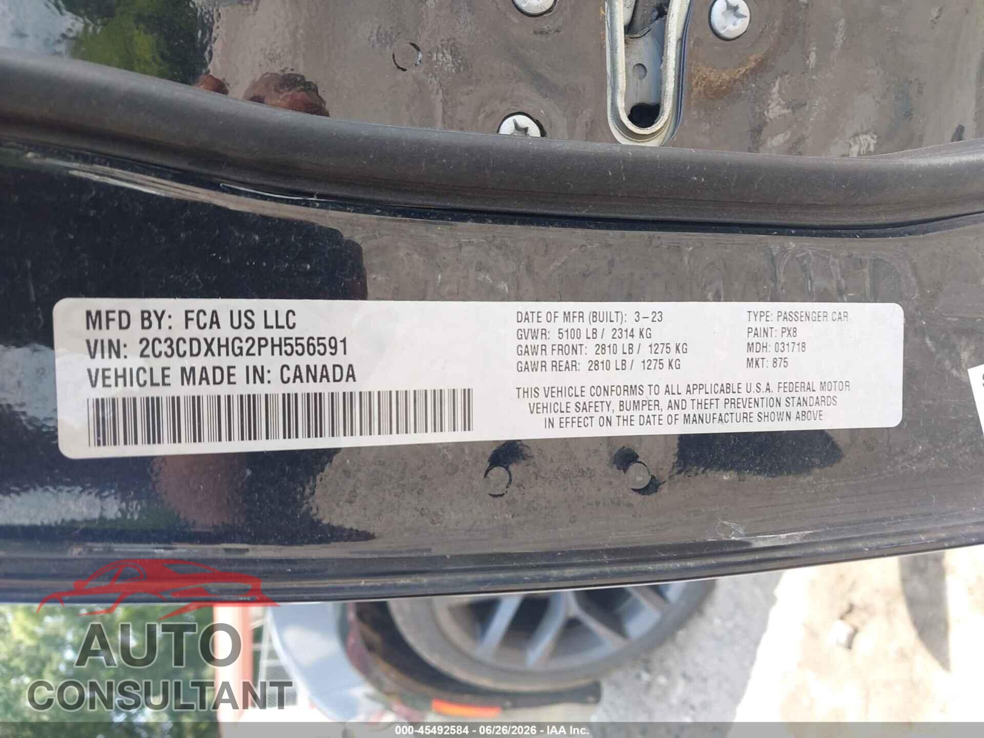 DODGE CHARGER 2023 - 2C3CDXHG2PH556591