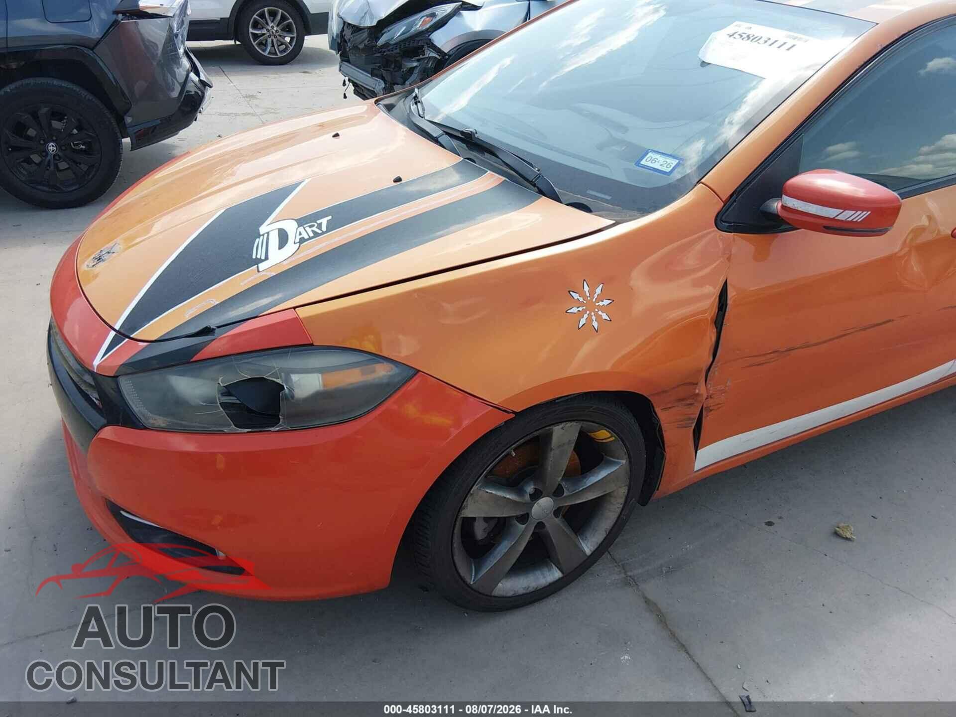 DODGE DART 2015 - 1C3CDFEB4FD278209