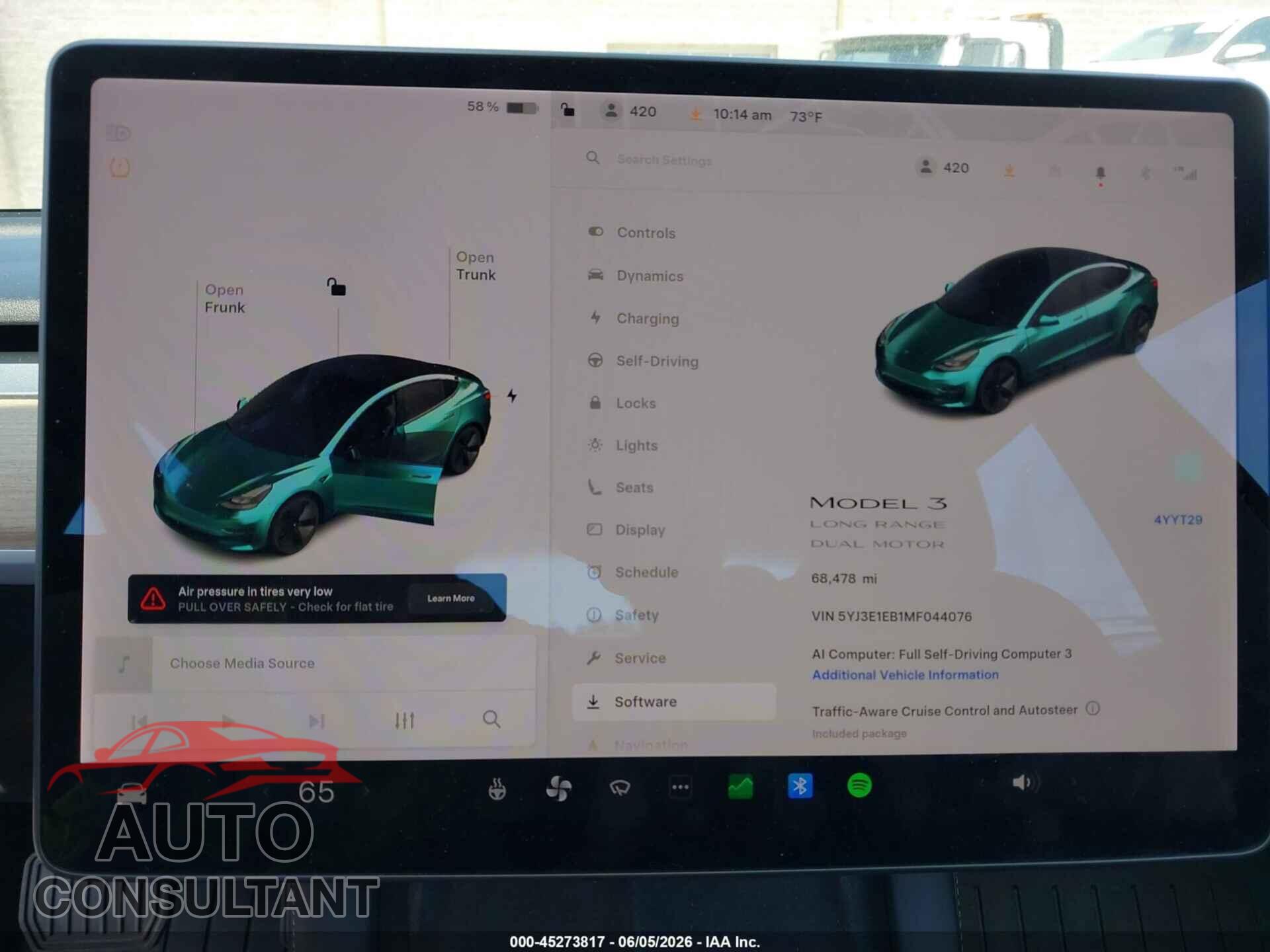 TESLA MODEL 3 2021 - 5YJ3E1EB1MF044076