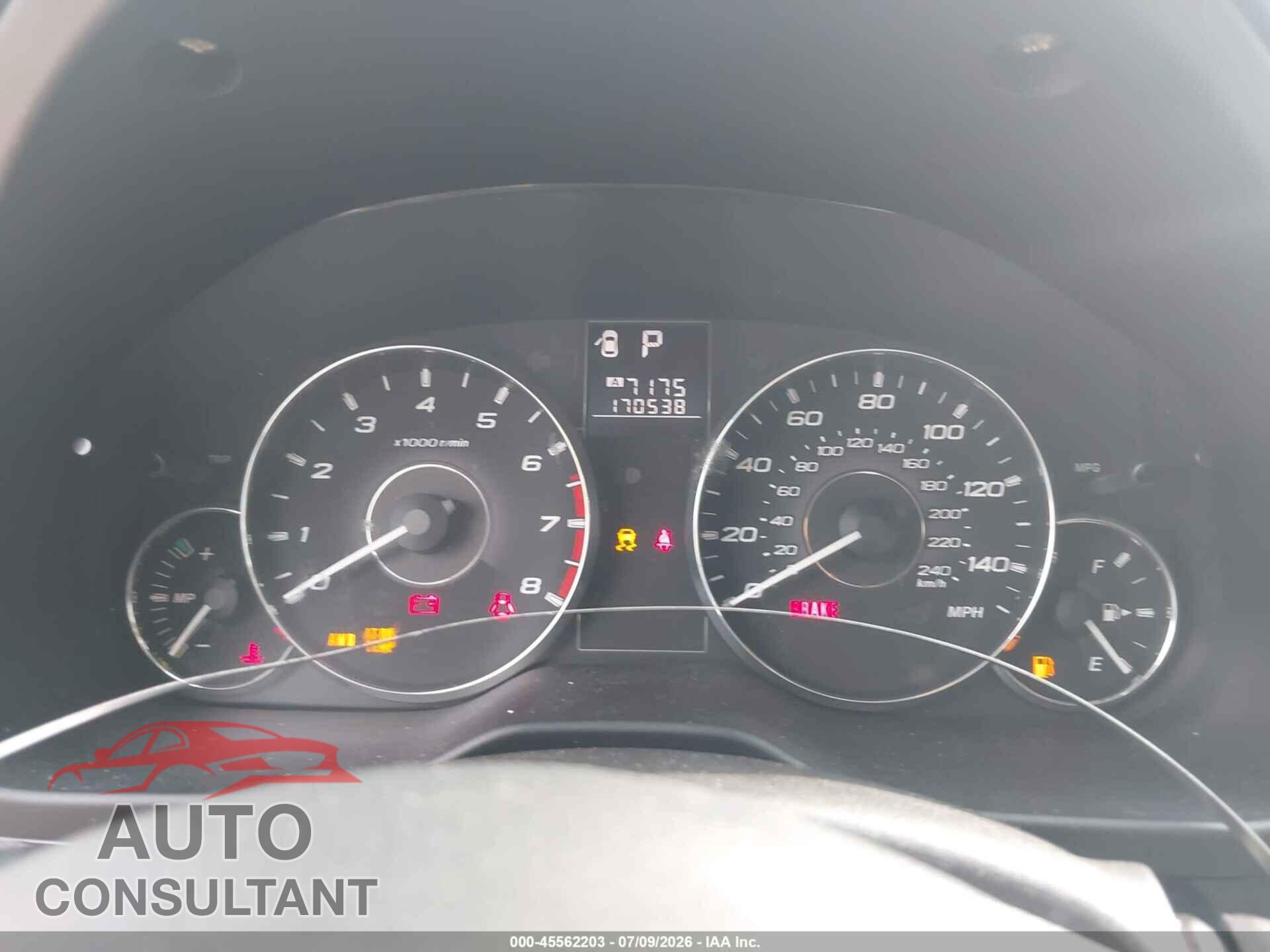 SUBARU OUTBACK 2011 - 4S4BRBCC9B3358596