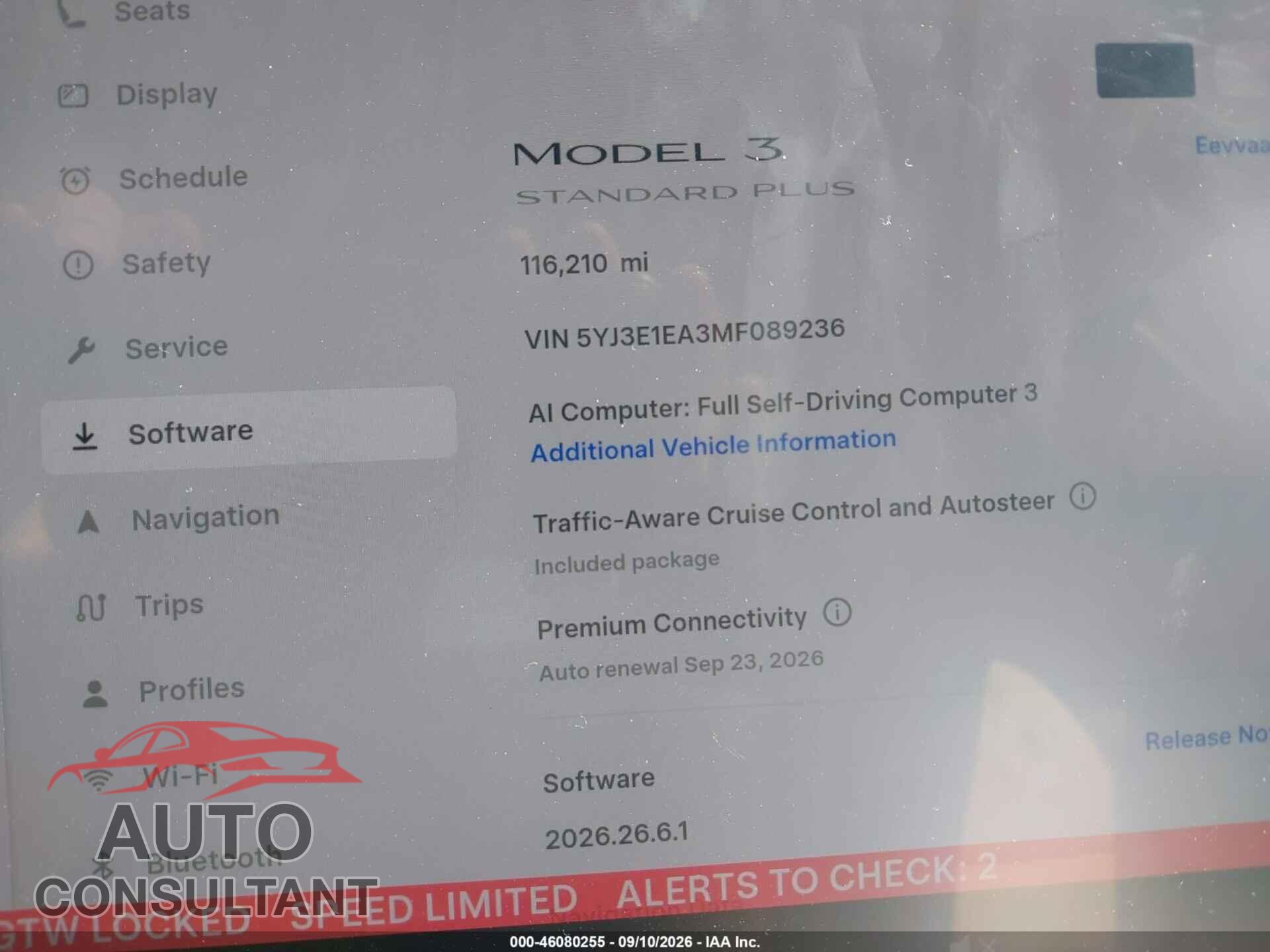 TESLA MODEL 3 2021 - 5YJ3E1EA3MF089236
