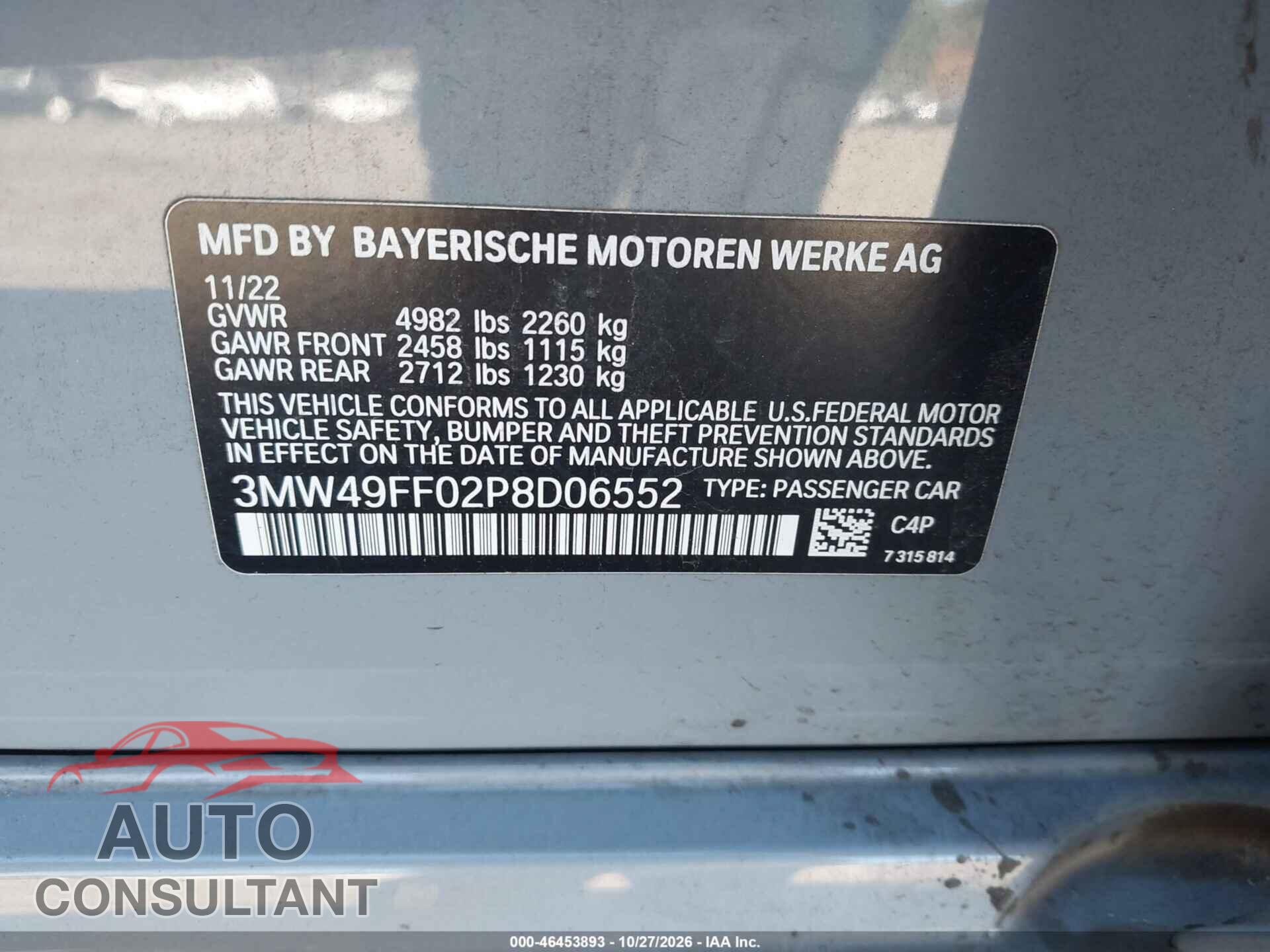 BMW M340I 2023 - 3MW49FF02P8D06552