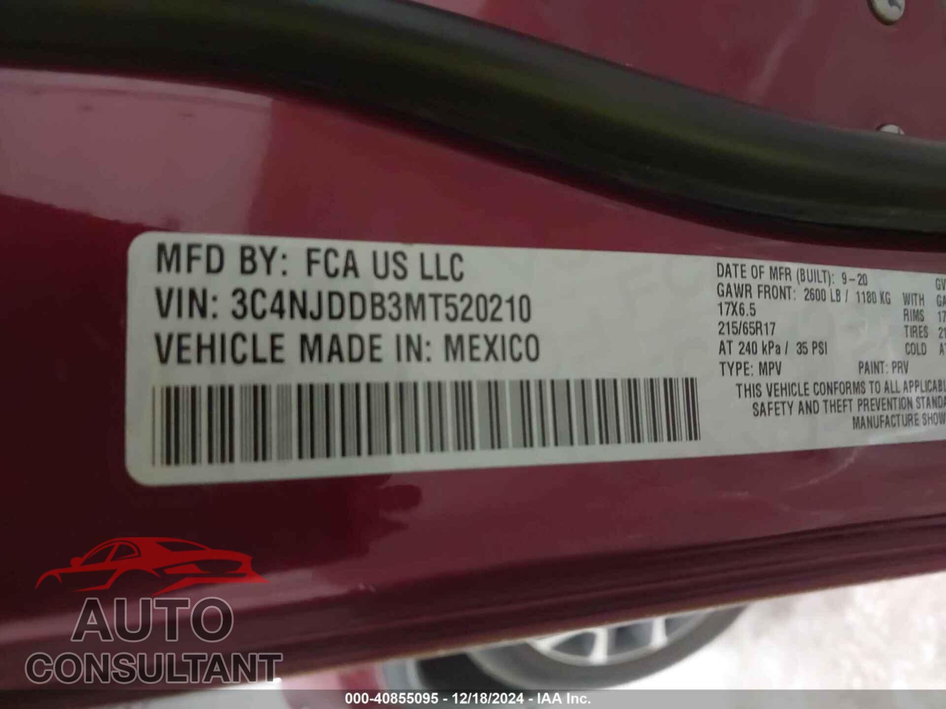 JEEP COMPASS 2021 - 3C4NJDDB3MT520210