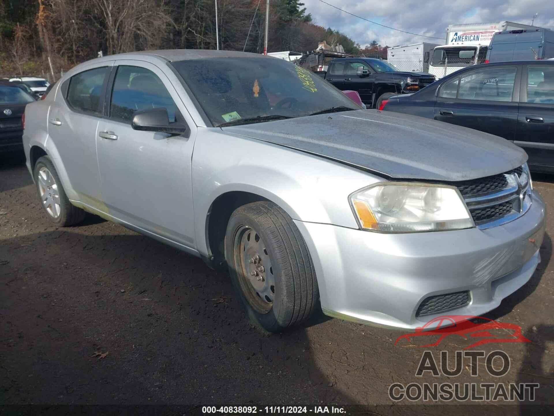 DODGE AVENGER 2012 - 1C3CDZAB3CN122742