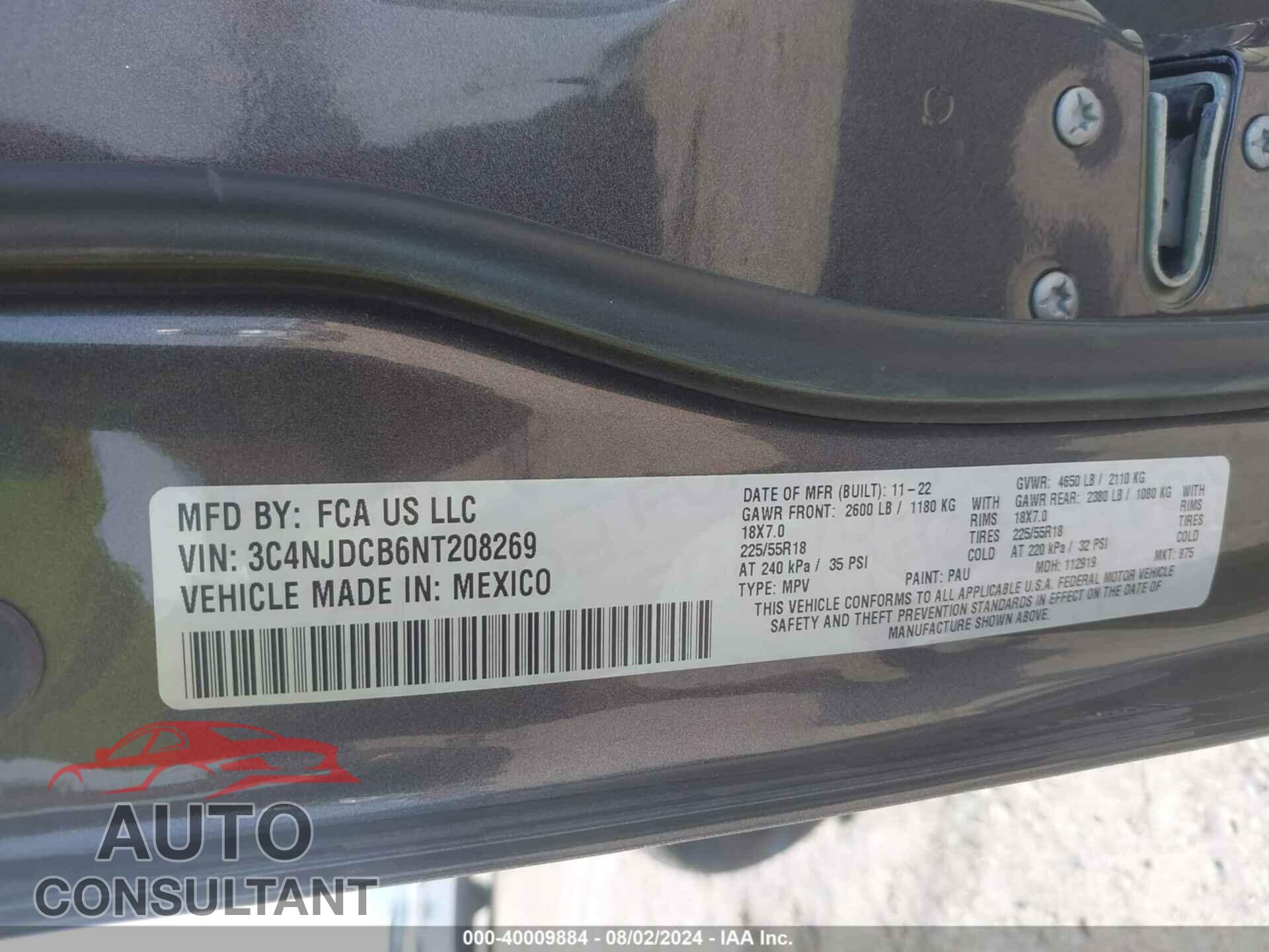 JEEP COMPASS 2022 - 3C4NJDCB6NT208269