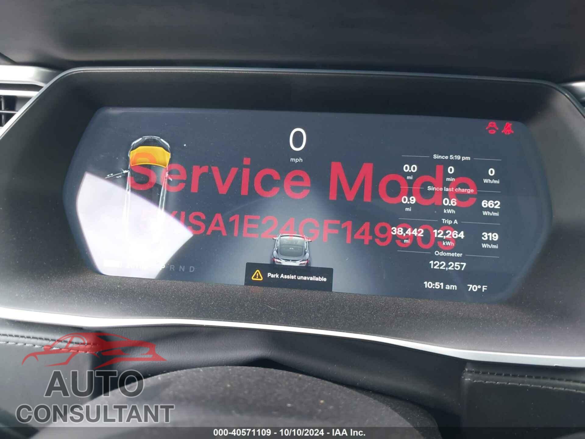TESLA MODEL S 2016 - 5YJSA1E24GF149903