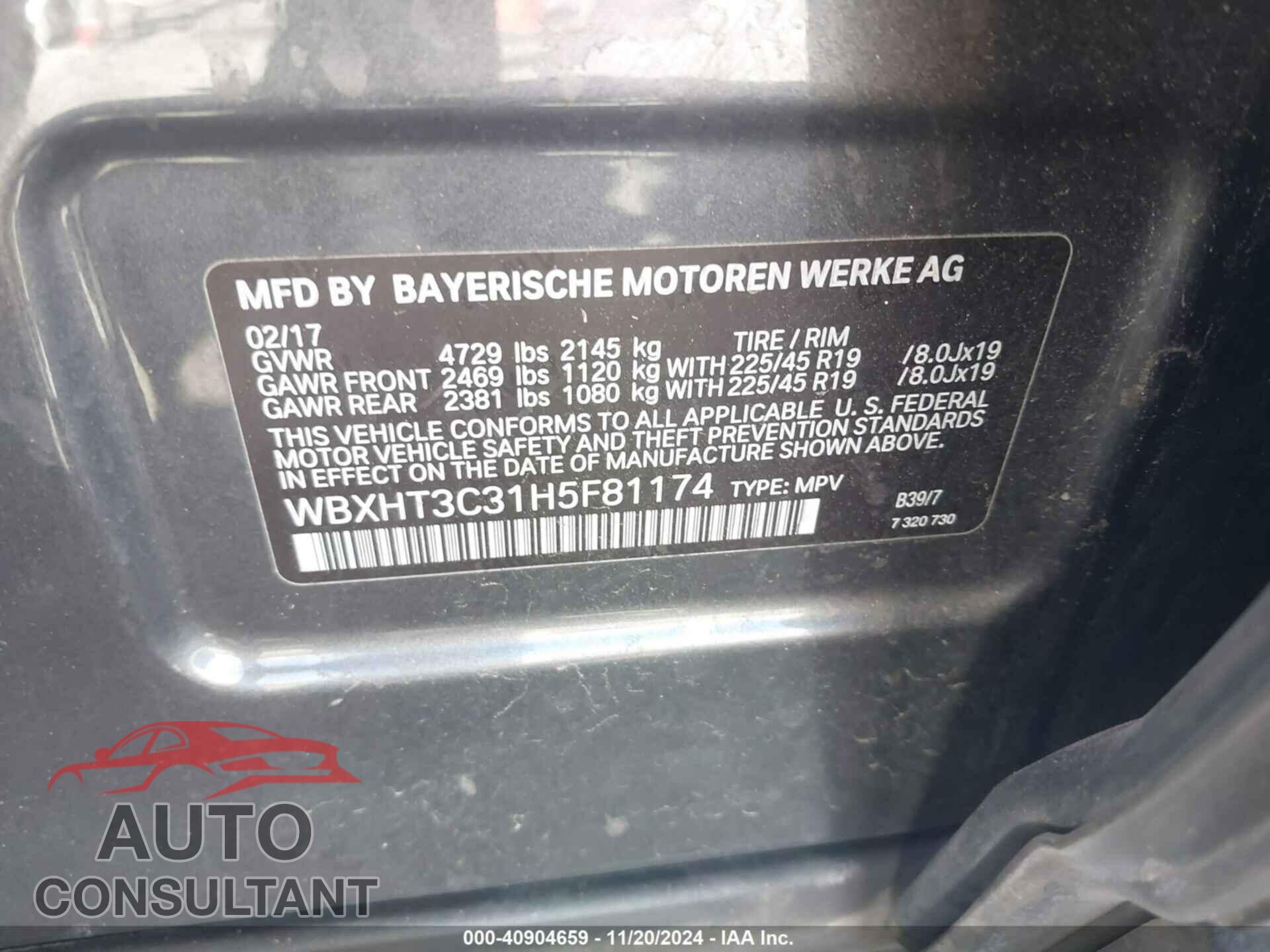 BMW X1 2017 - WBXHT3C31H5F81174