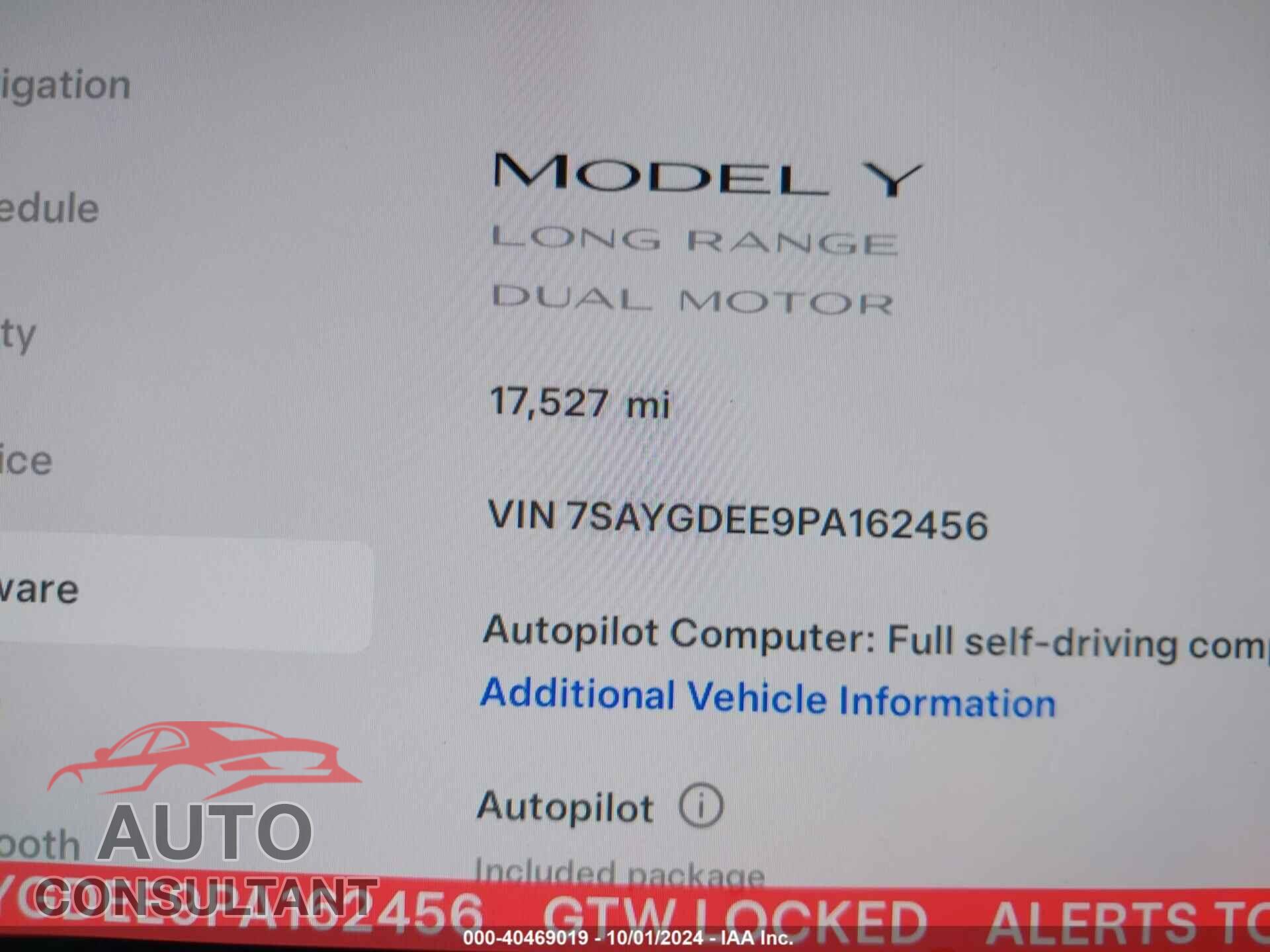 TESLA MODEL Y 2023 - 7SAYGDEE9PA162456