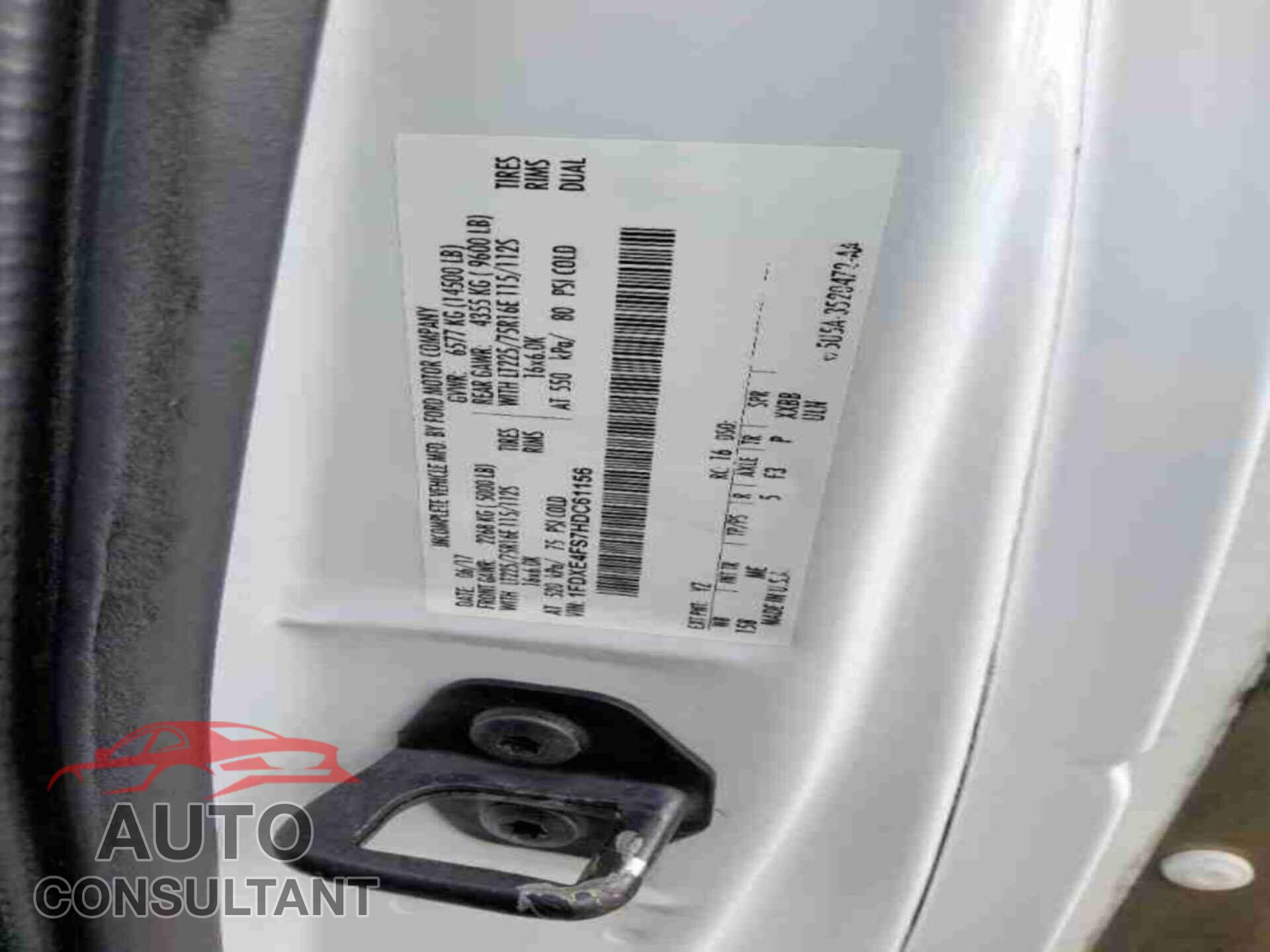 FORD E-450 CUTAWAY 2017 - 1FDXE4FS7HDC61156