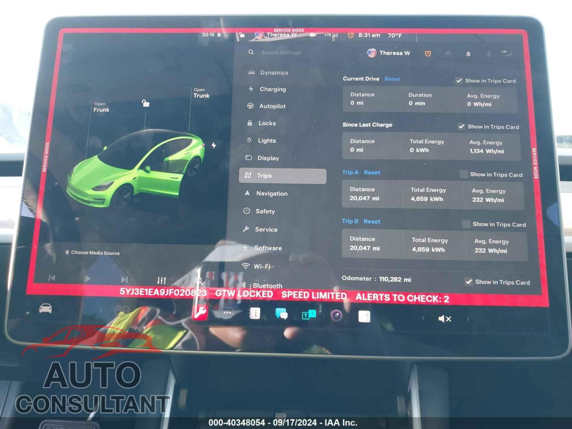 TESLA MODEL 3 2018 - 5YJ3E1EA9JF020823