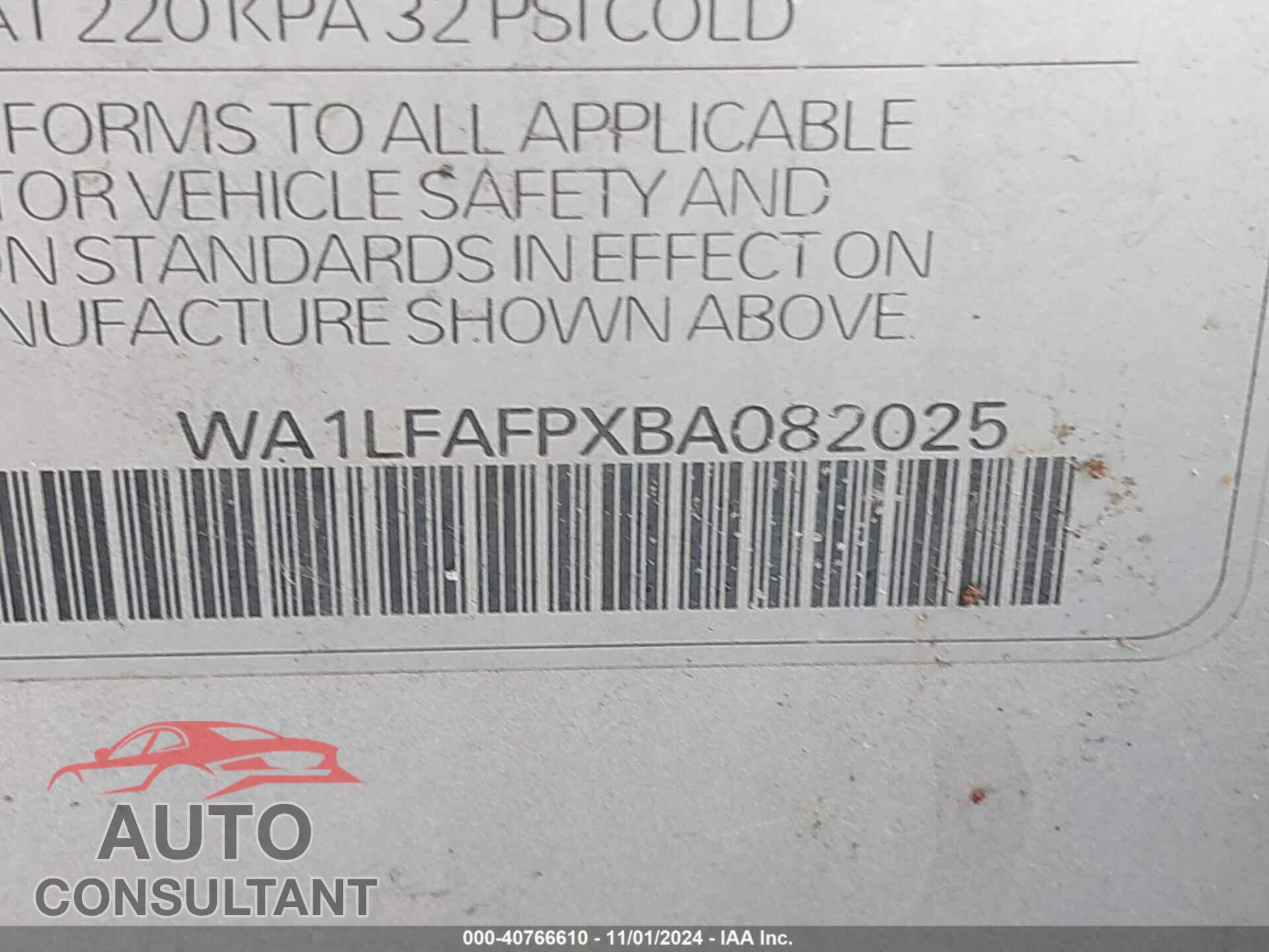 AUDI Q5 2011 - WA1LFAFPXBA082025