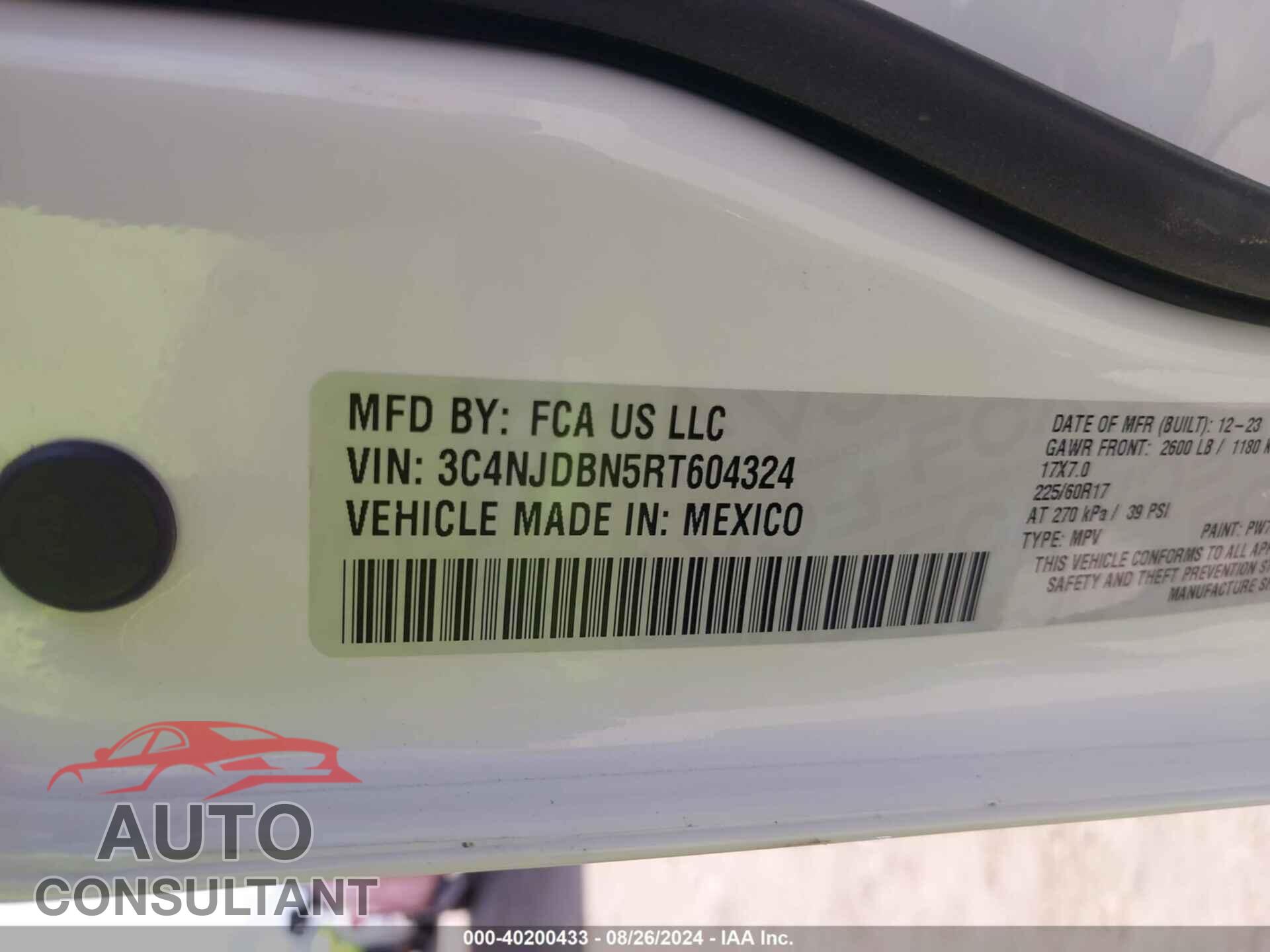 JEEP COMPASS 2024 - 3C4NJDBN5RT604324