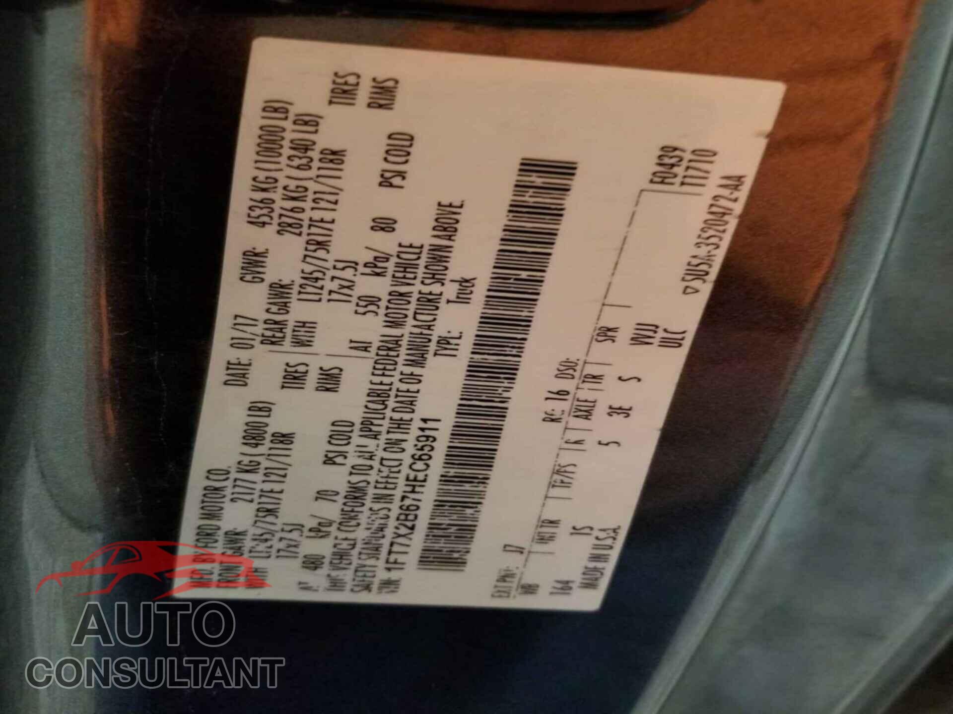 FORD F250 2017 - 1FT7X2B67HEC65911