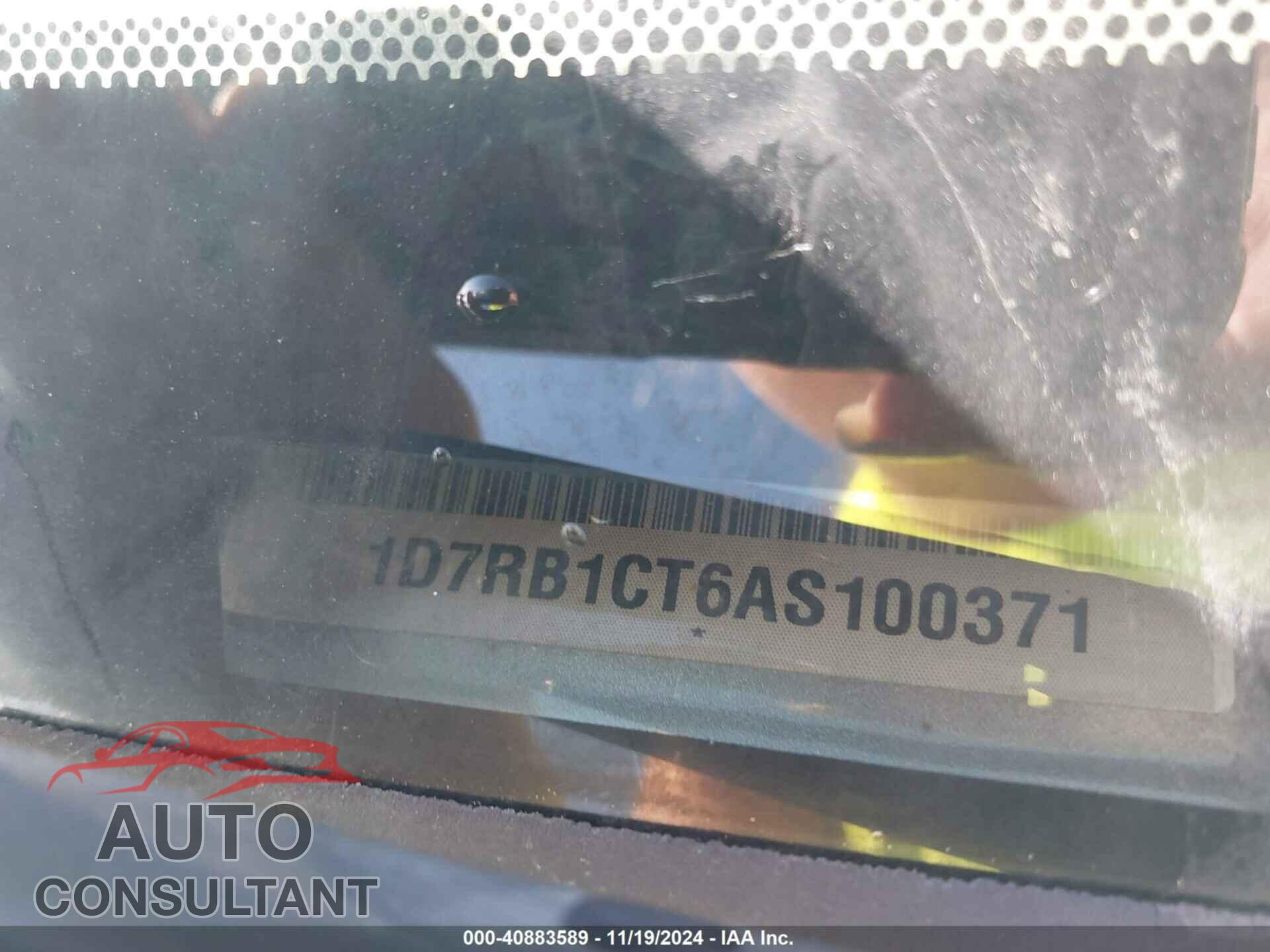 DODGE RAM 1500 2010 - 1D7RB1CT6AS100371