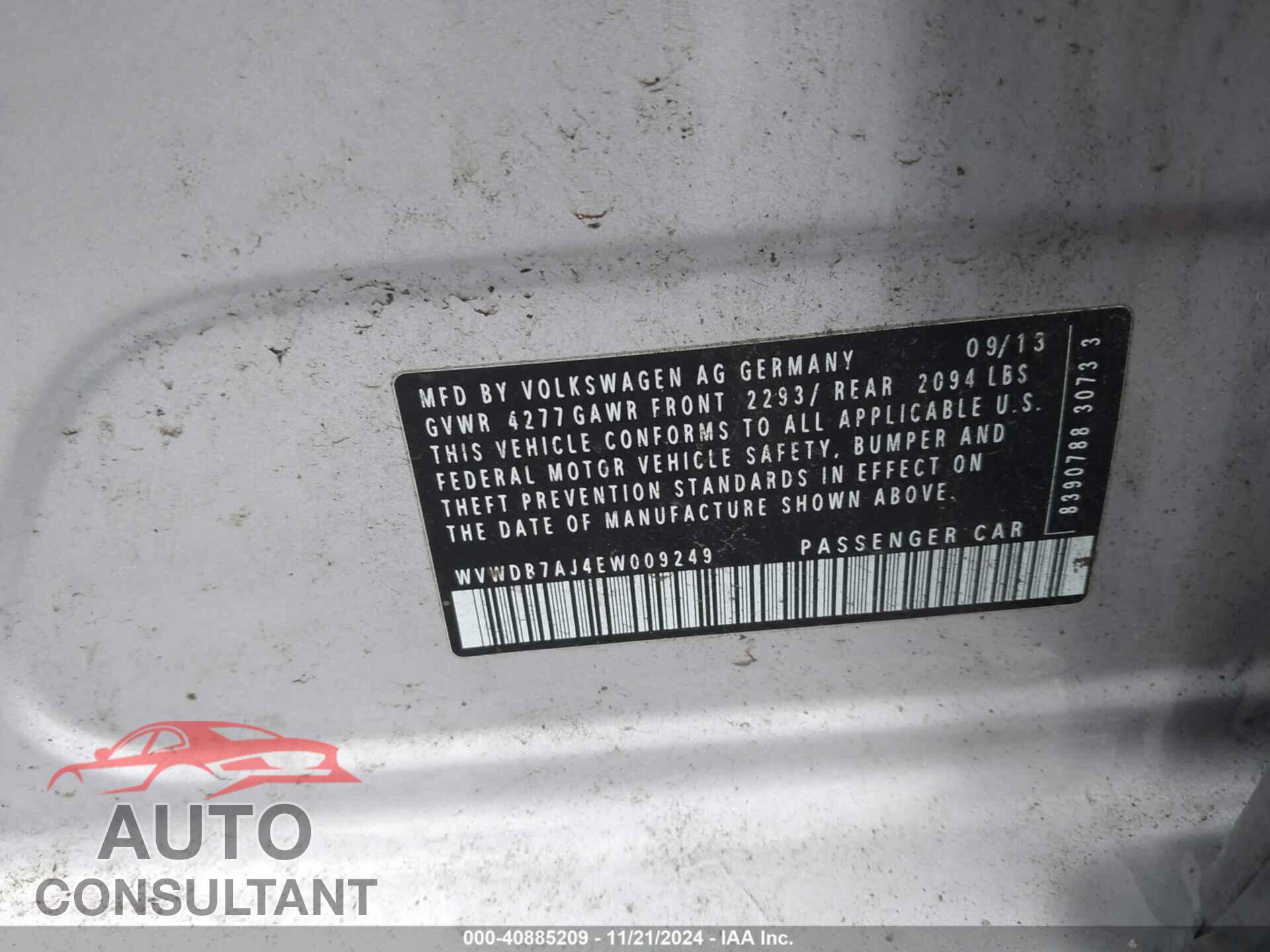 VOLKSWAGEN GOLF 2014 - WVWDB7AJ4EW009249