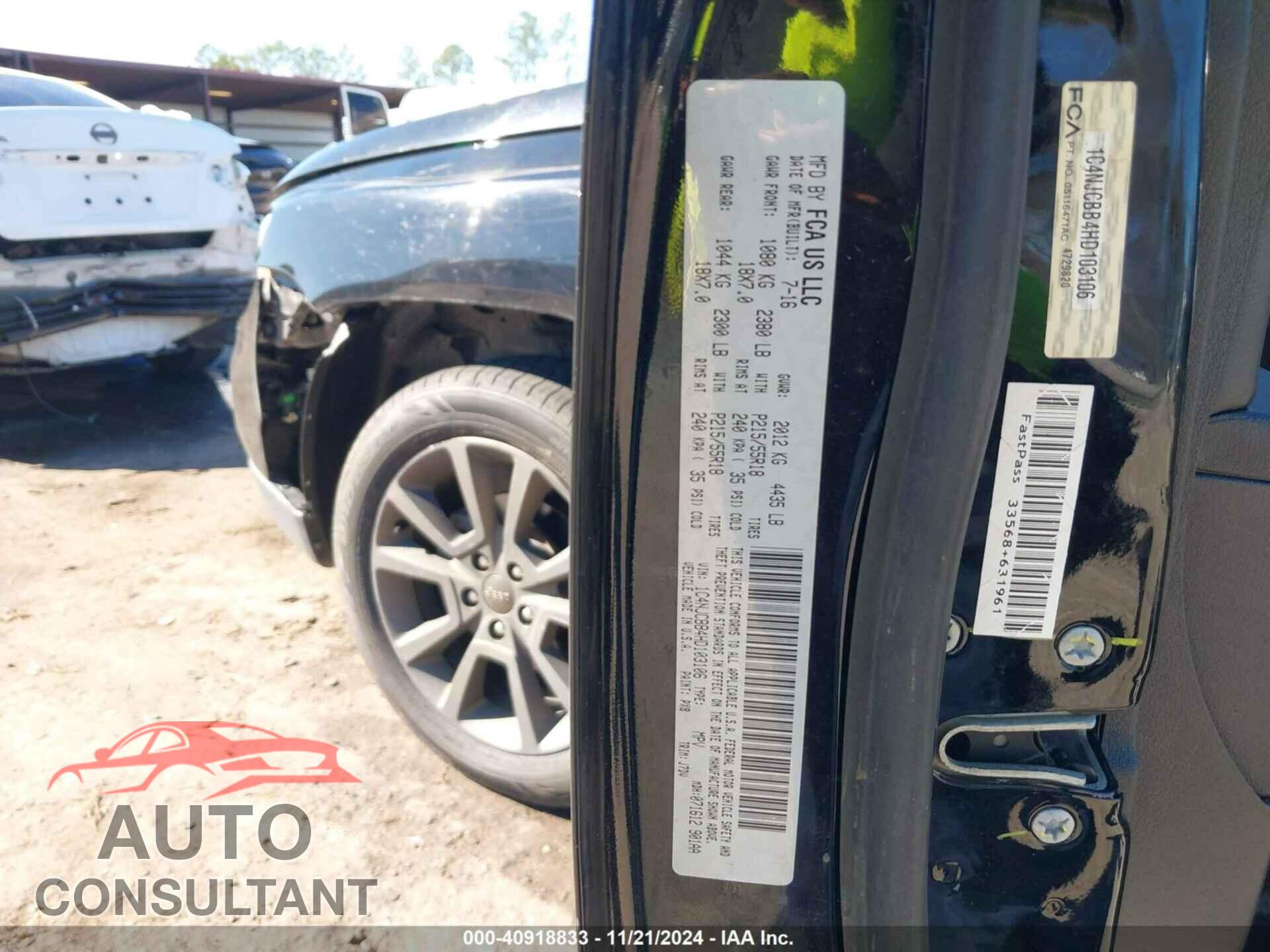 JEEP COMPASS 2017 - 1C4NJCBB4HD103106