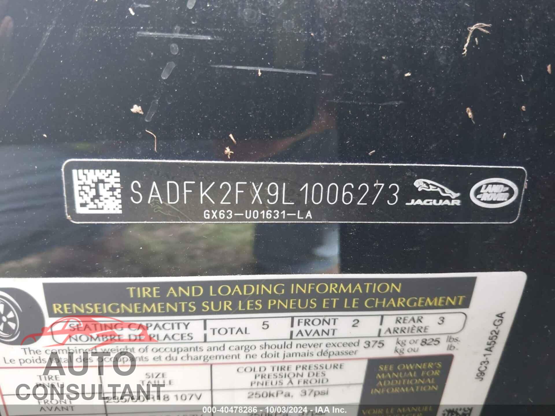 JAGUAR E-PACE 2020 - SADFK2FX9L1006273