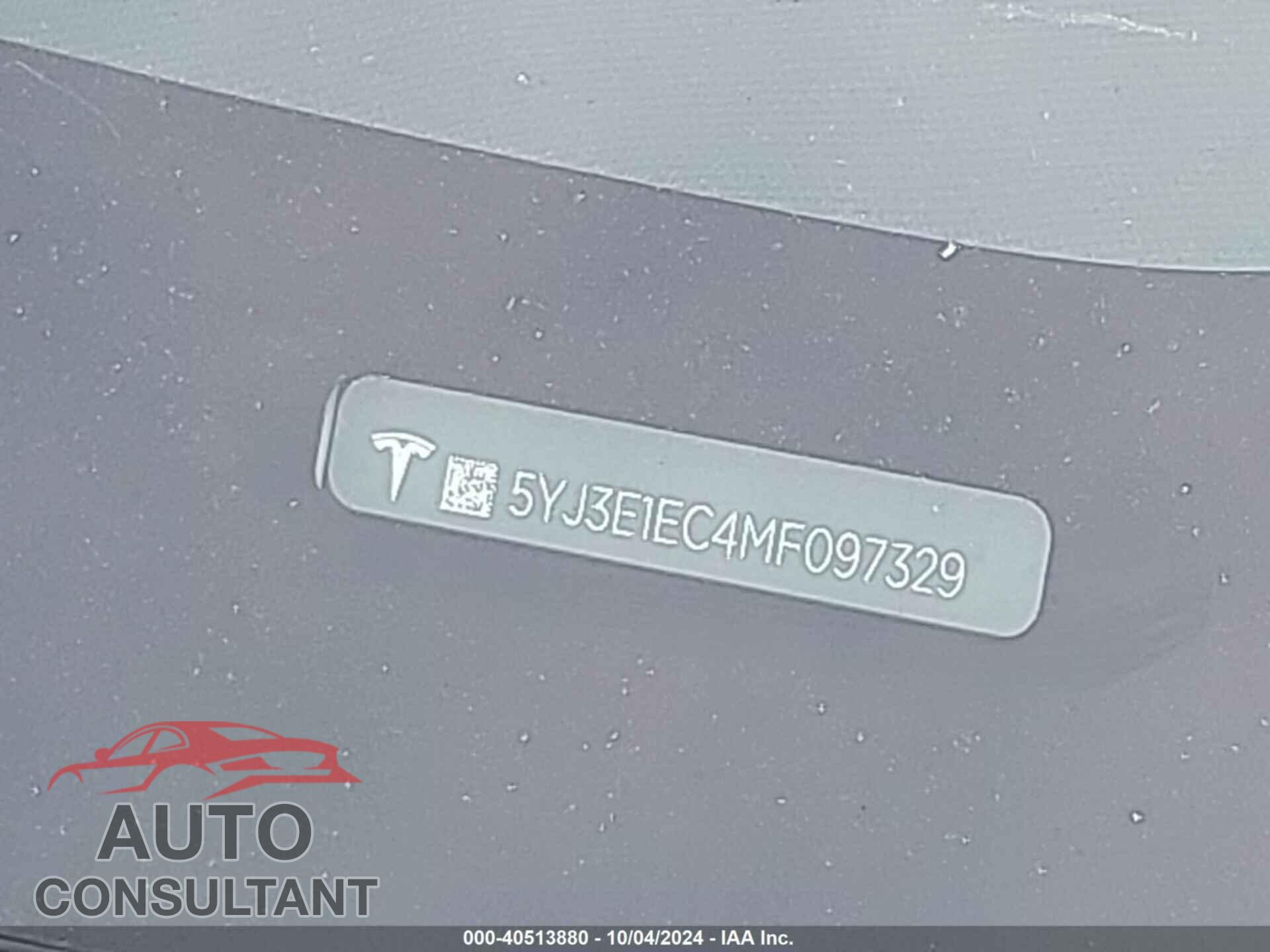 TESLA MODEL 3 2021 - 5YJ3E1EC4MF097329