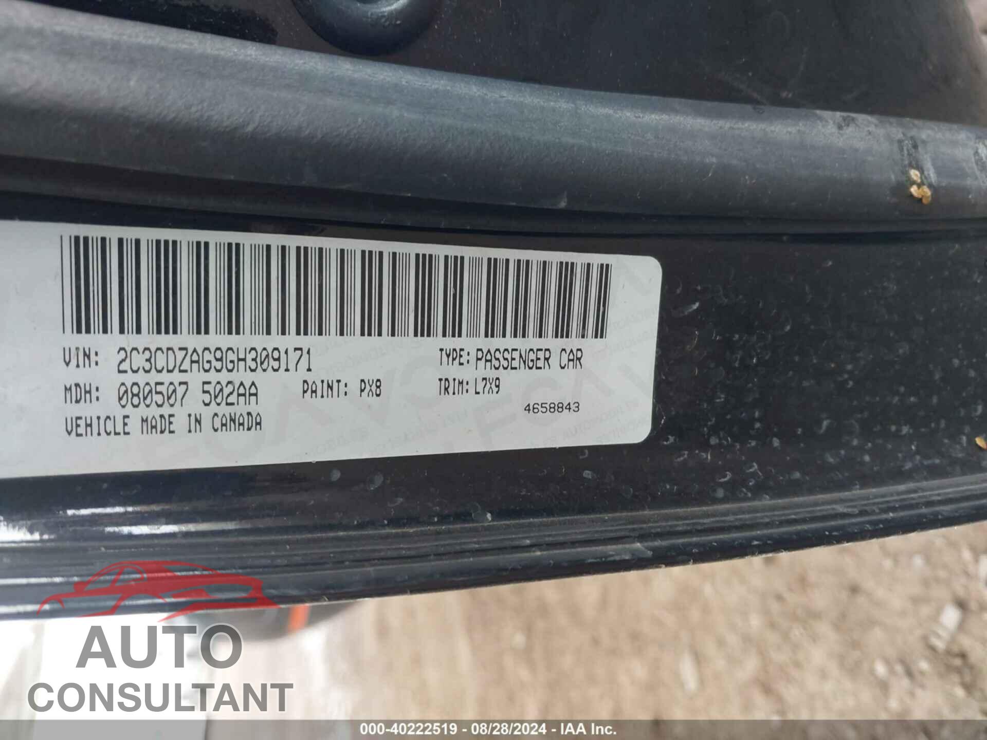 DODGE CHALLENGER 2016 - 2C3CDZAG9GH309171