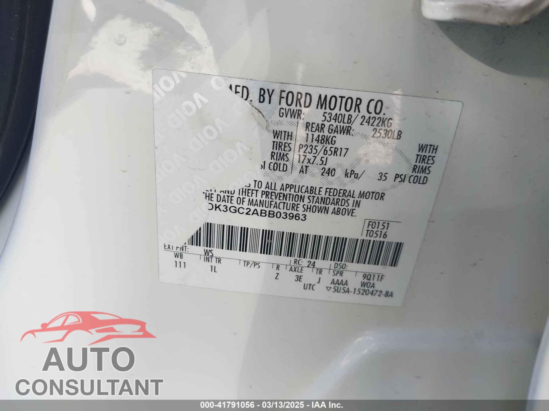 FORD EDGE 2010 - 2FMDK3GC2ABB03963